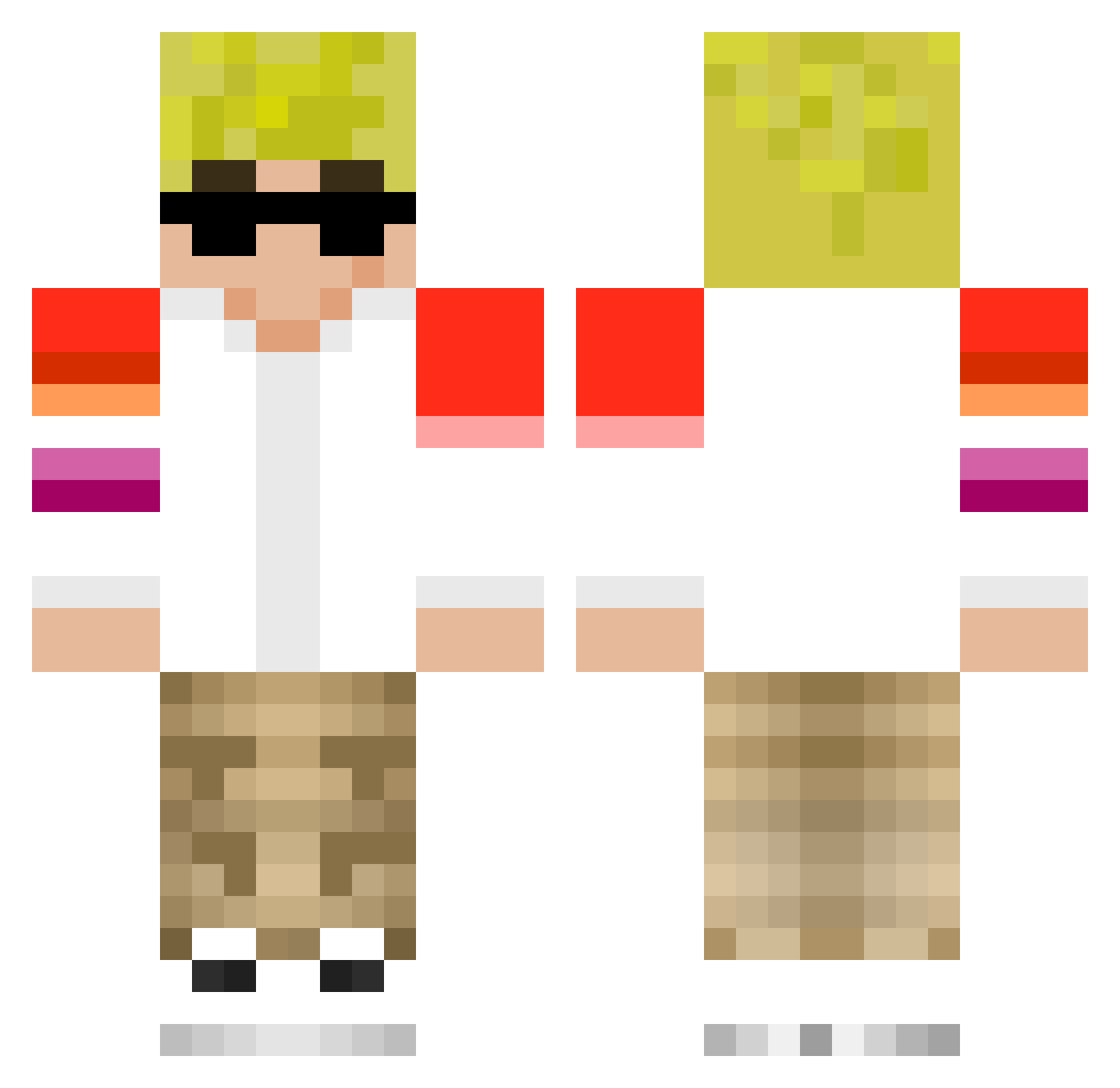 sestrogen Minecraft skin, front and back view