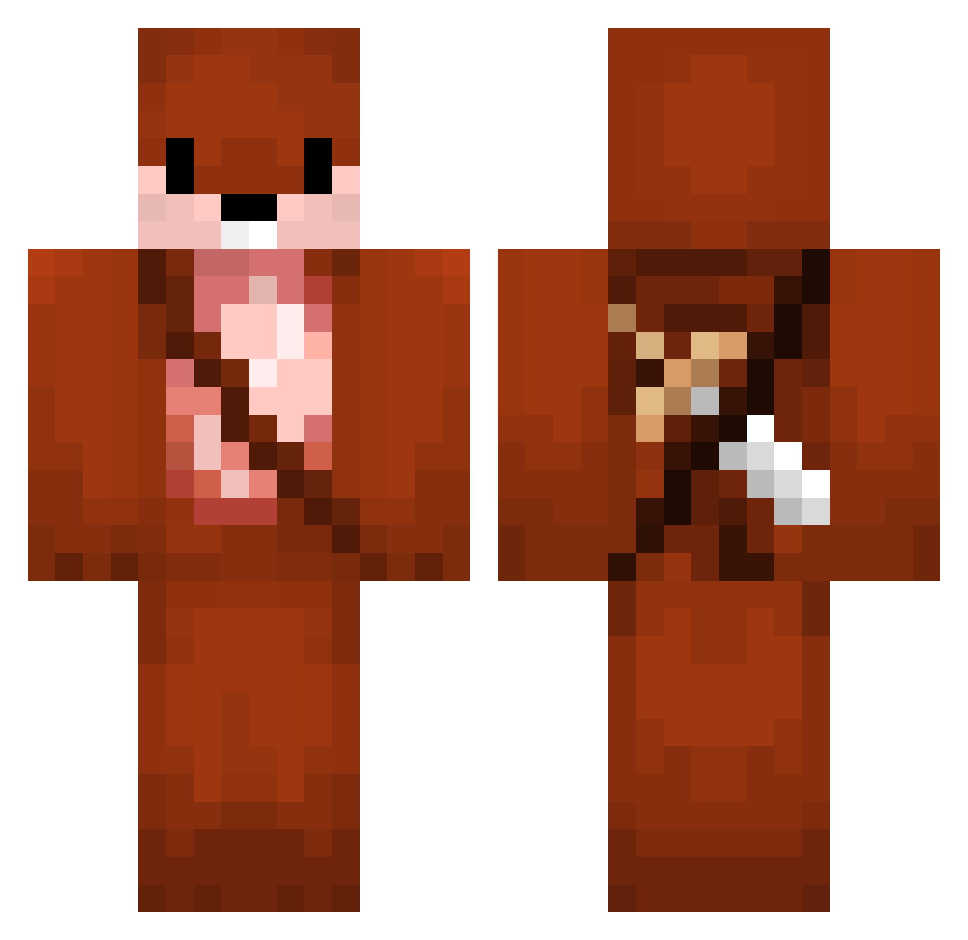 NillerZeret Minecraft skin, front and back view
