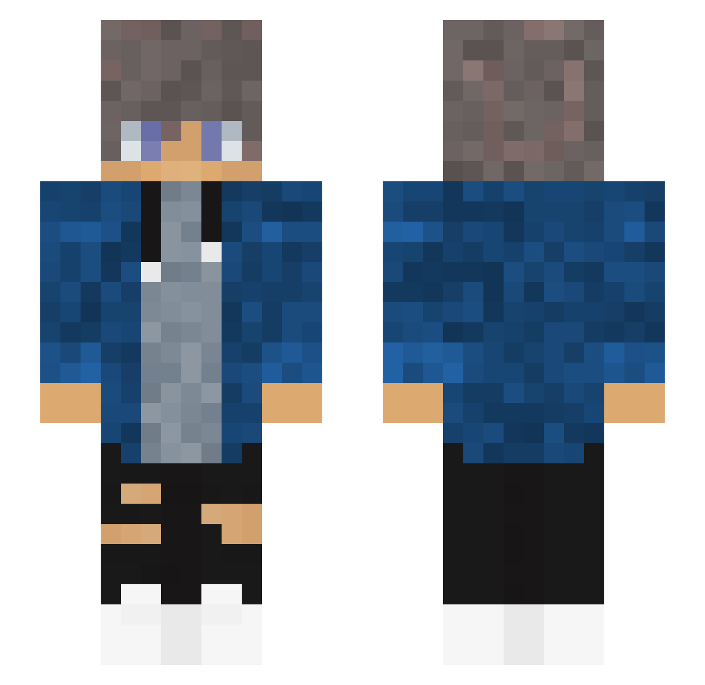 WesleyOnFire Minecraft skin, front and back view