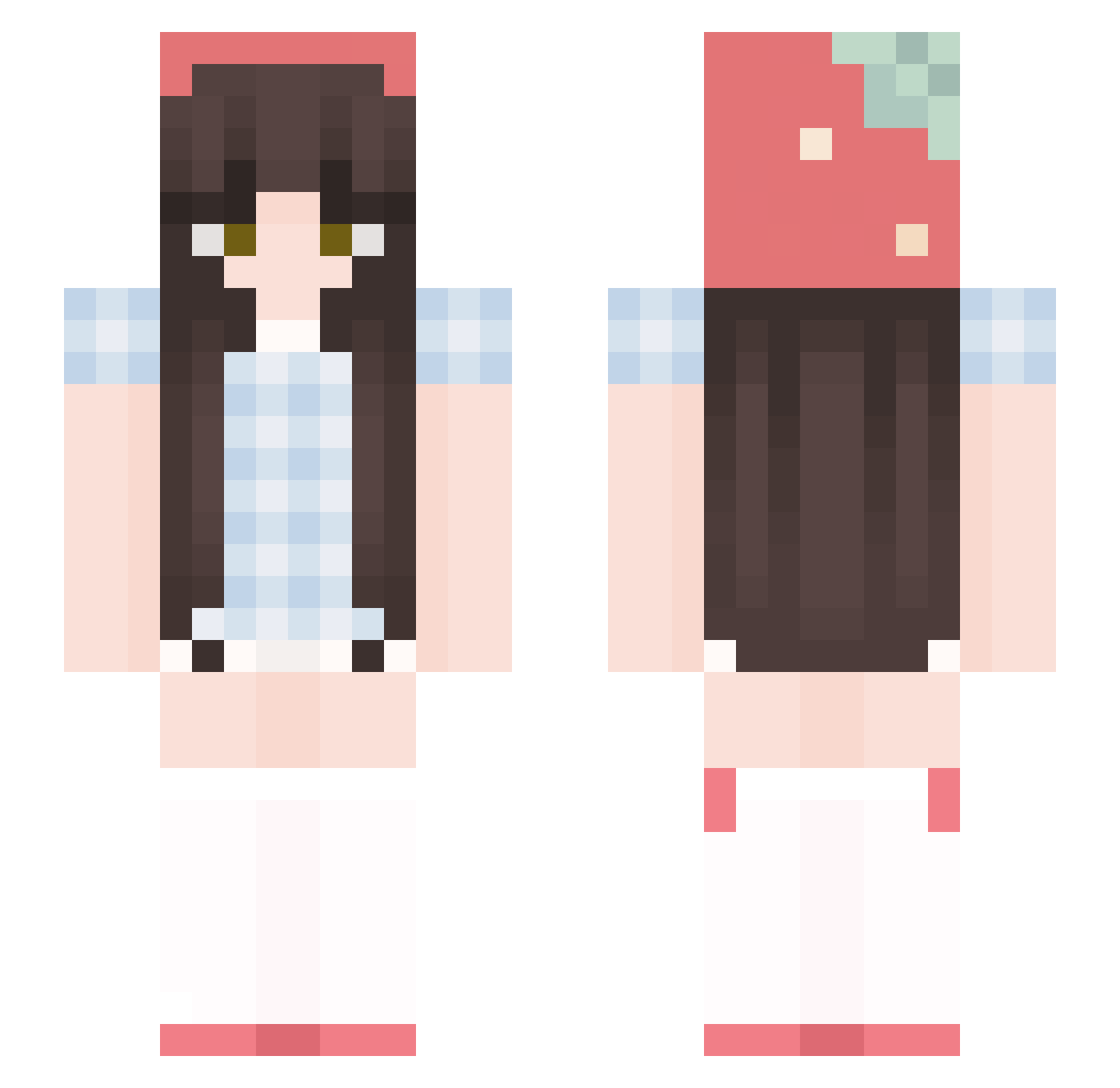 vermua Minecraft skin, front and back view