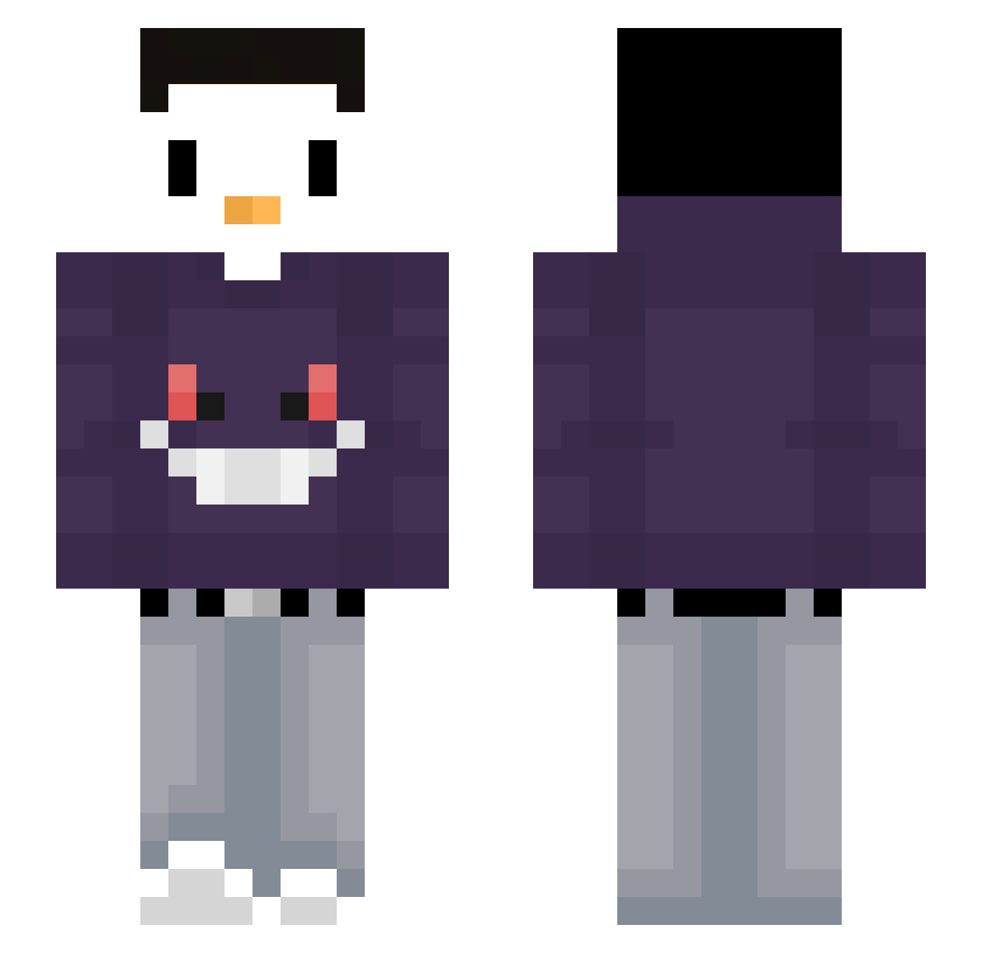 UrsnelGHG Minecraft skin, front and back view