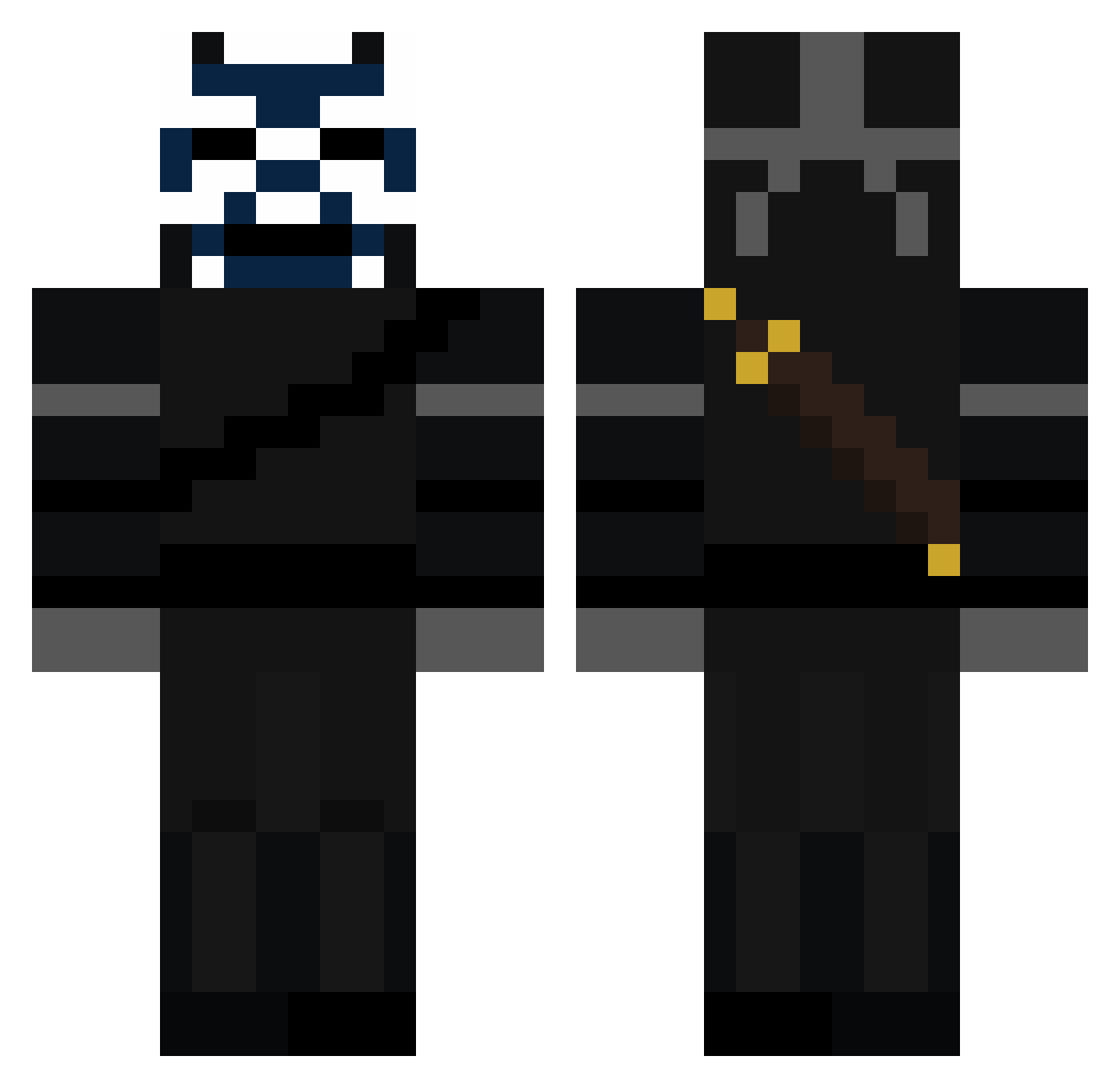 _BlueSpirit_ Minecraft skin, front and back view