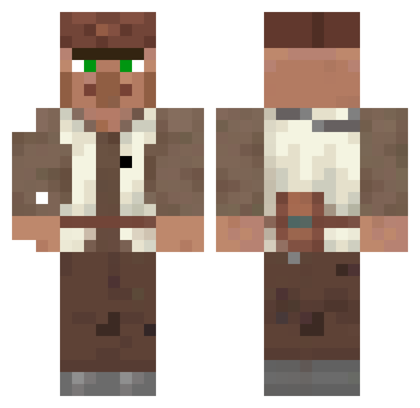 Lioporthx Minecraft skin, front and back view