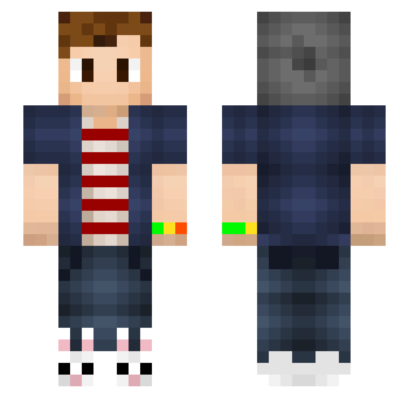 DuhCrafty Minecraft skin, front and back view