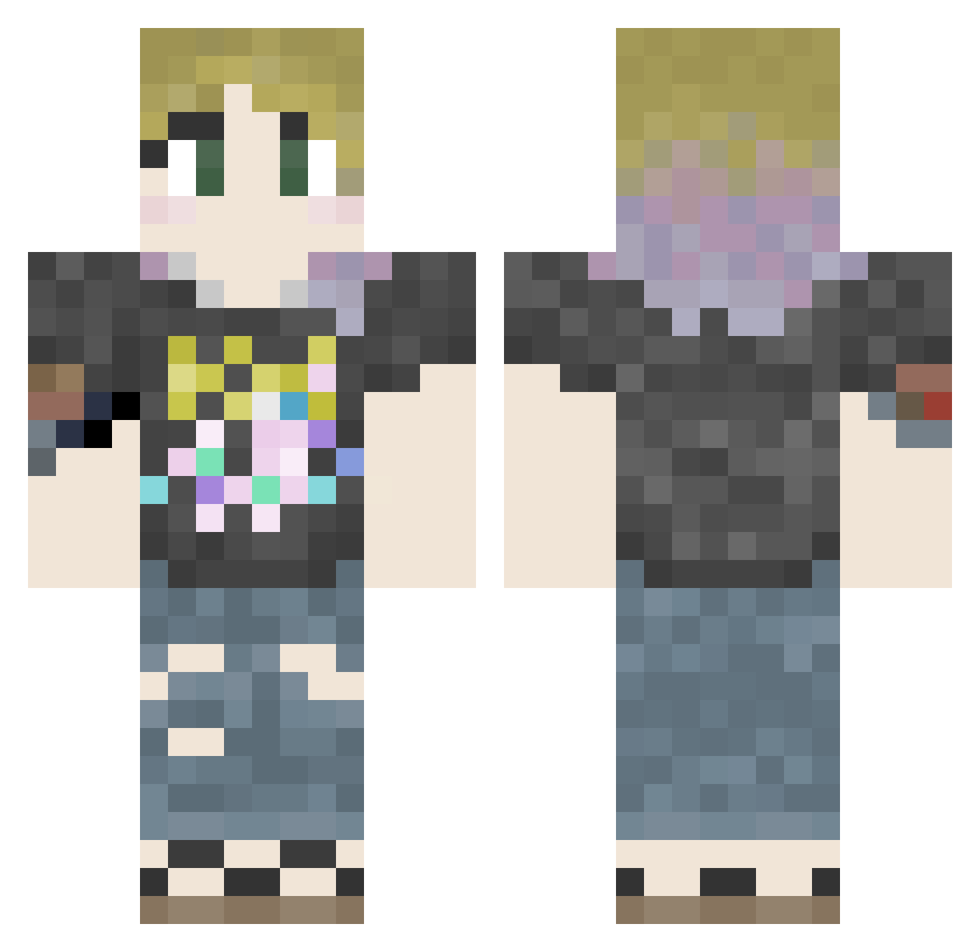 saladnander Minecraft skin, front and back view