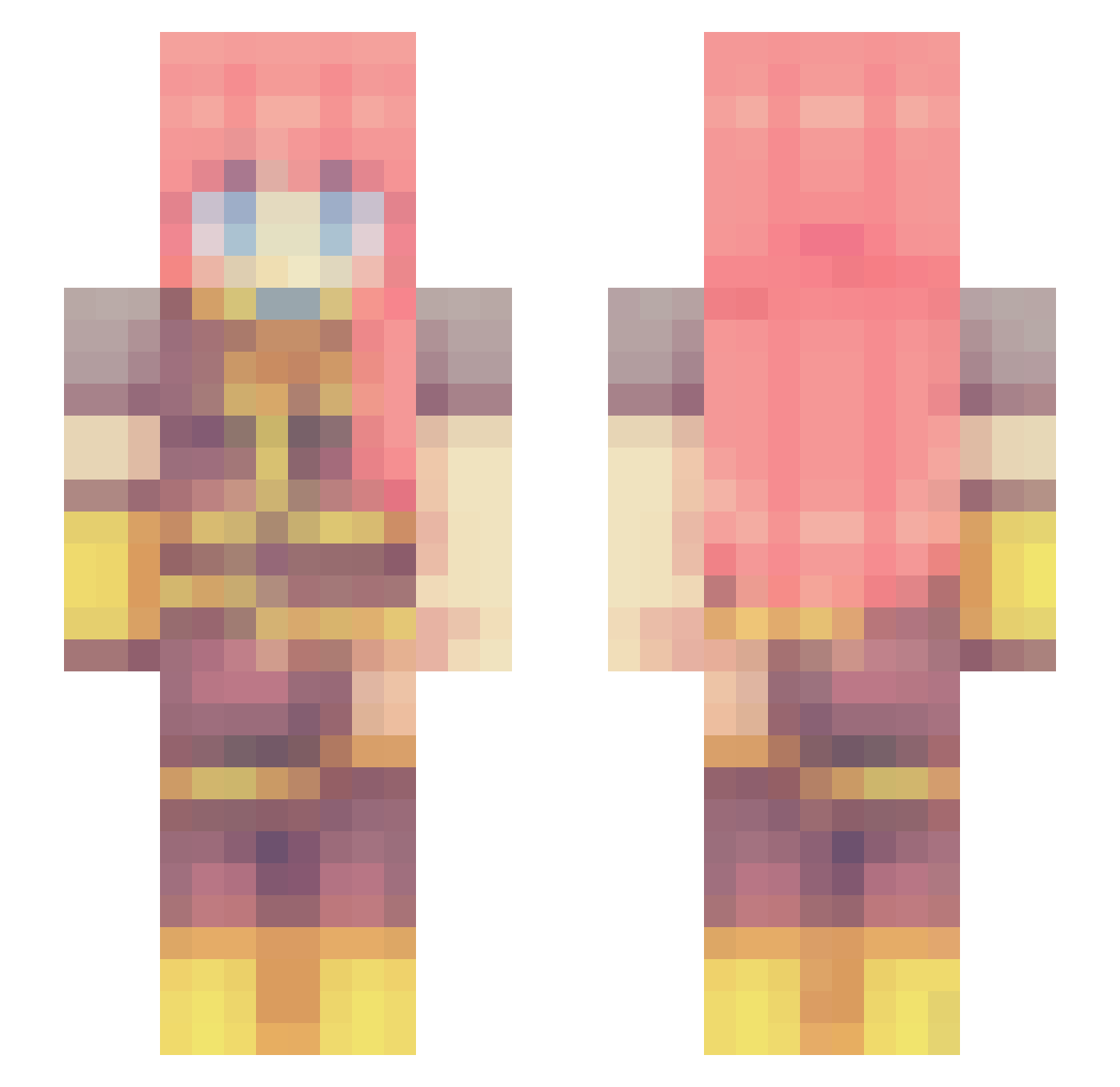 V0GU3 Minecraft skin, front and back view