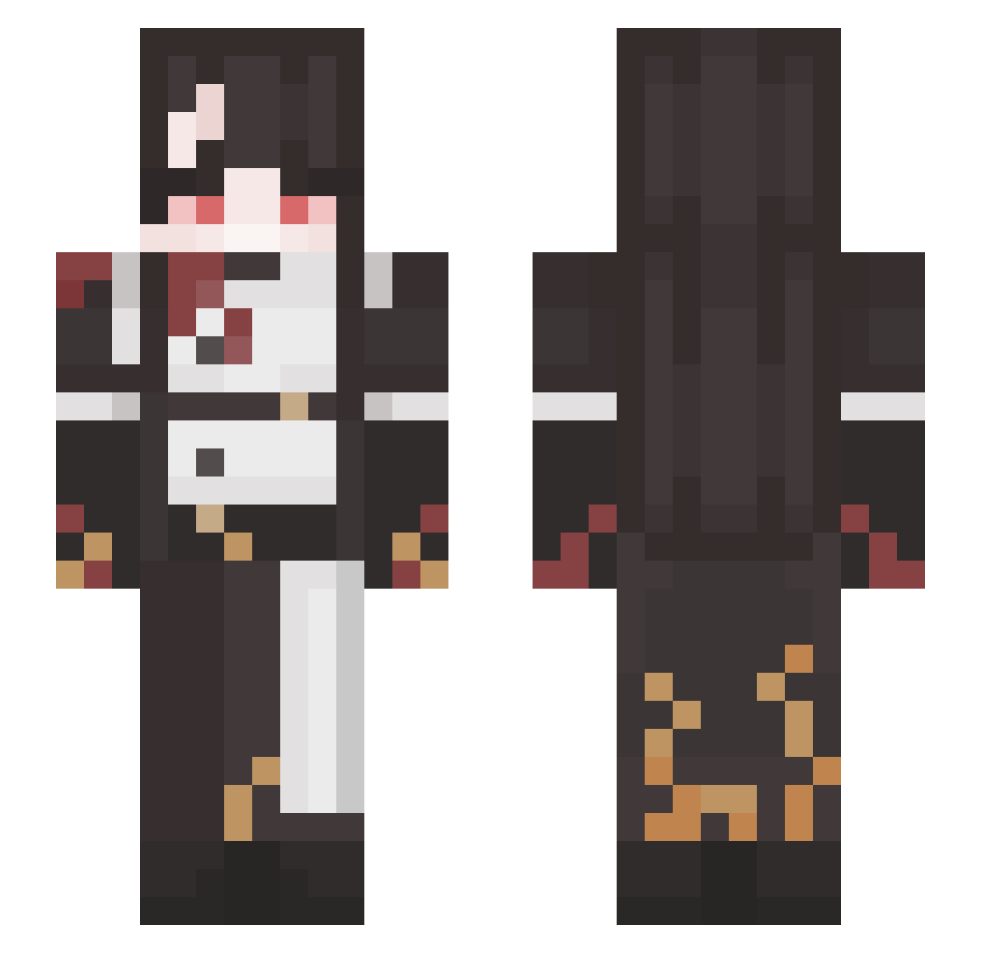 Travesseiro Minecraft skin, front and back view