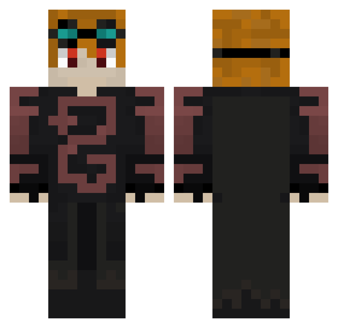 vhsrickk Minecraft skin, front and back view
