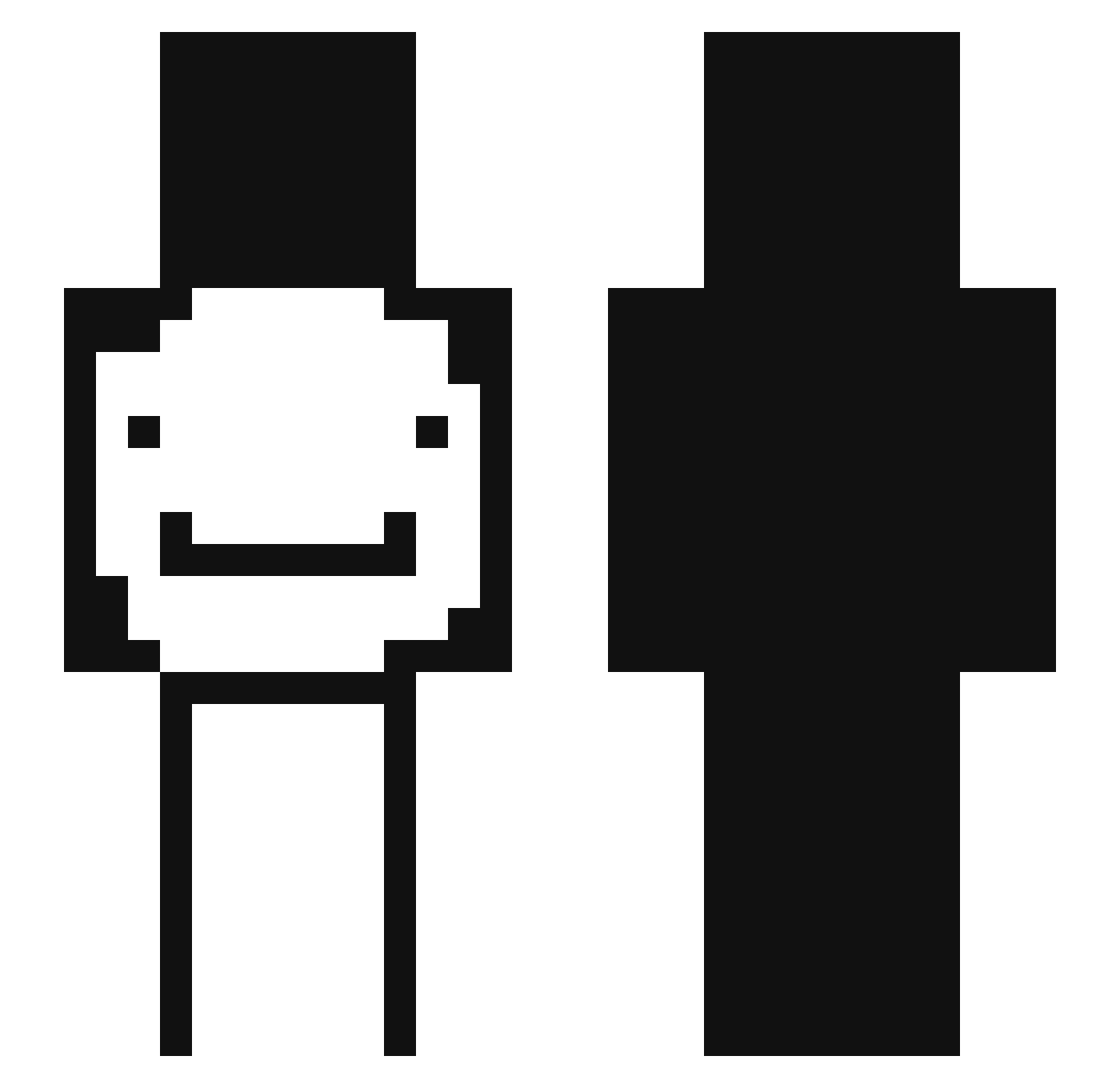 Gemilk Minecraft skin, front and back view