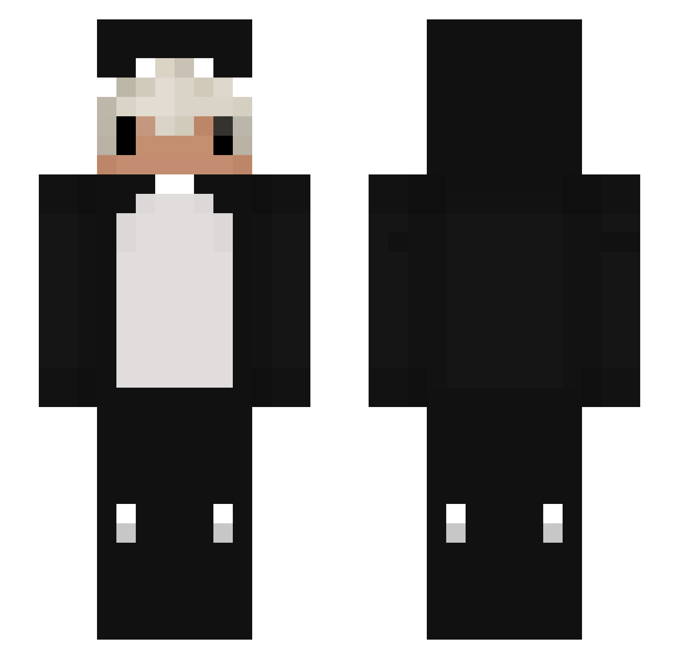 Orcyx Minecraft skin, front and back view