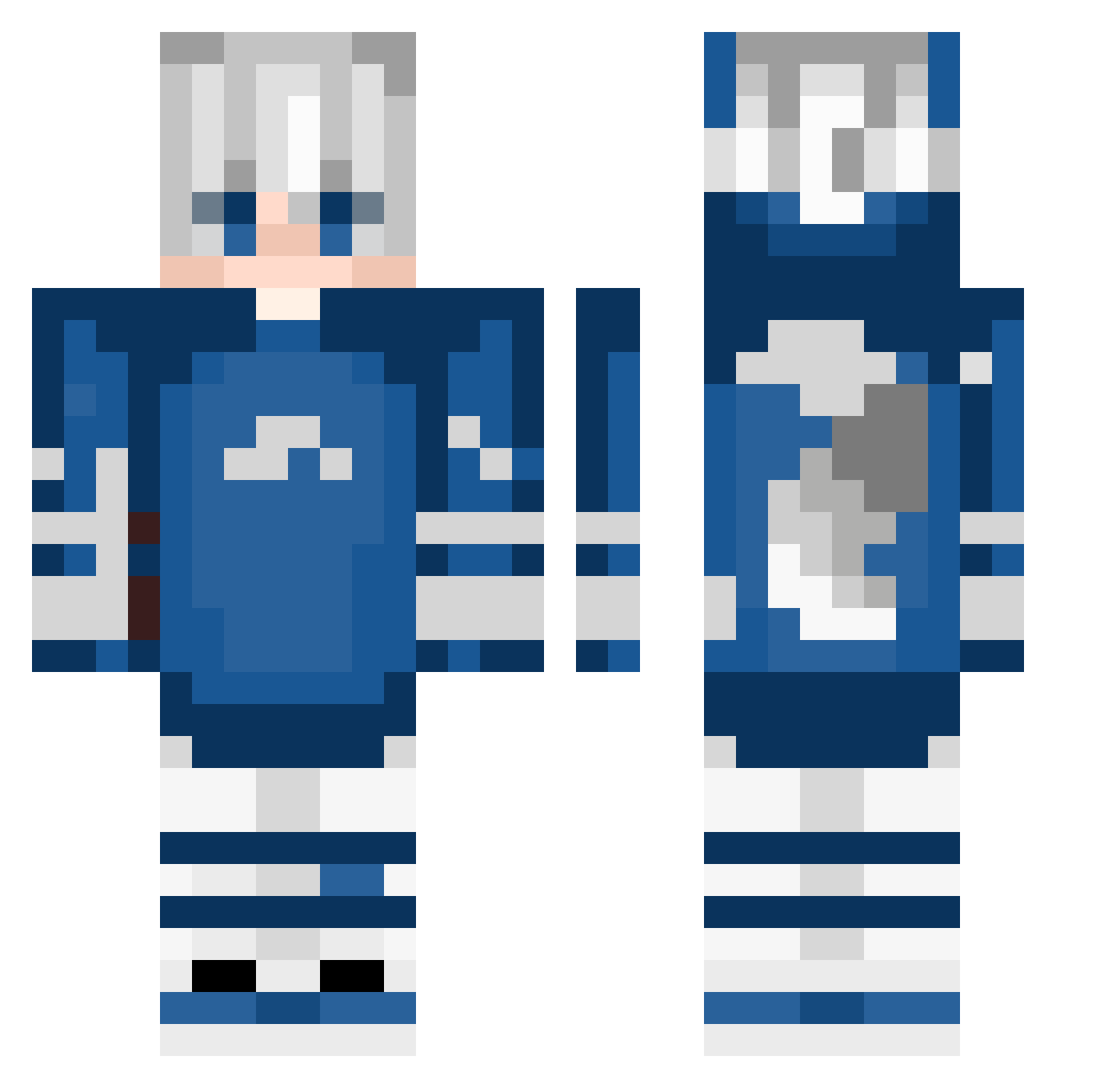 Iwakjaer Minecraft skin, front and back view