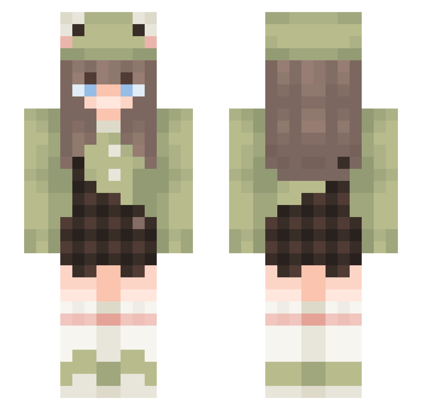 xAhmeD_ Minecraft skin, front and back view