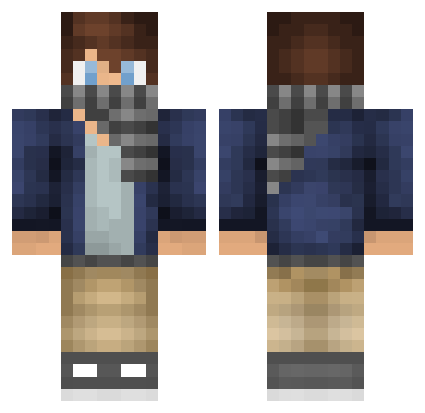 Seven707w Minecraft skin, front and back view