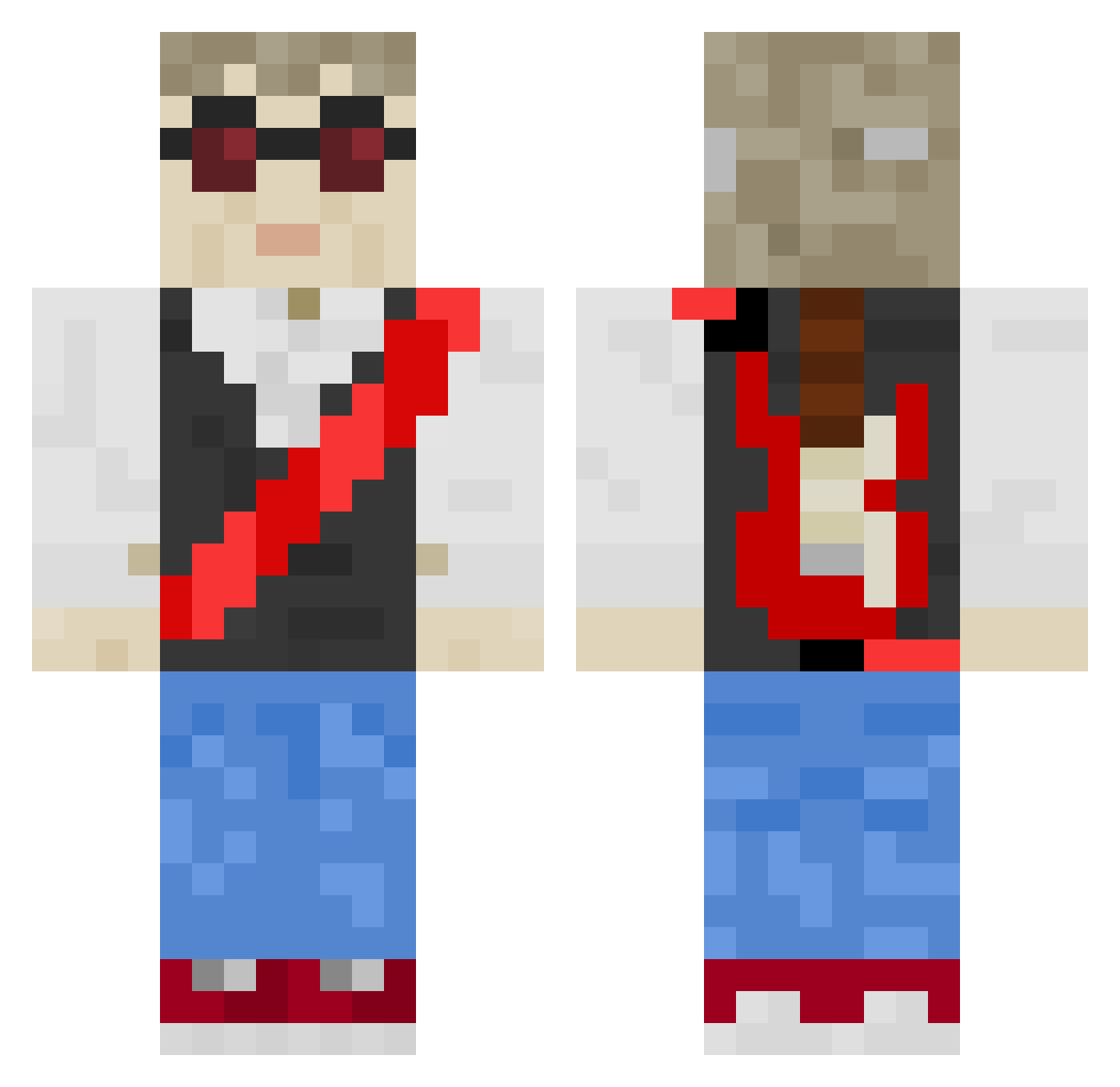 HACHI_CO Minecraft skin, front and back view
