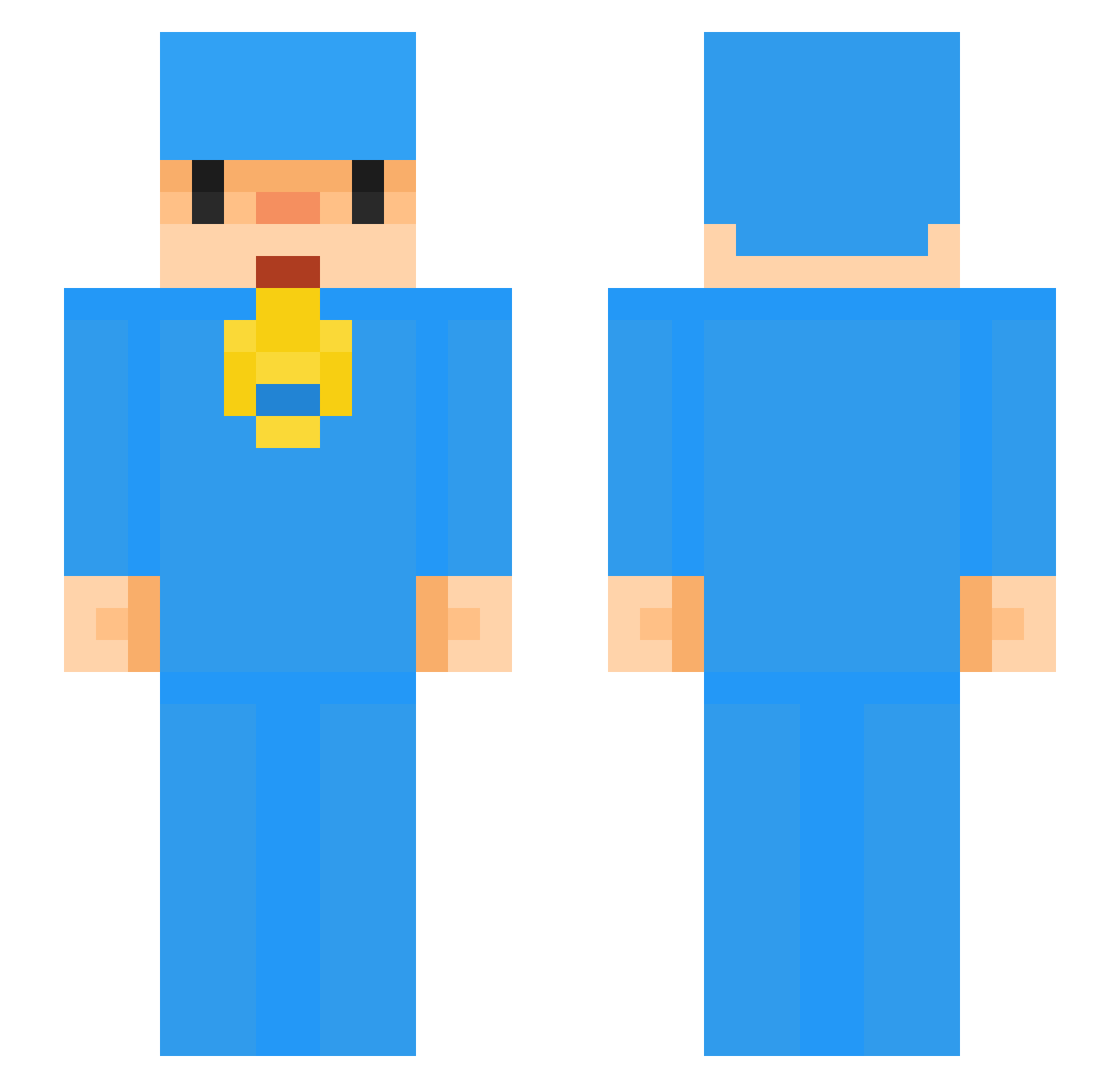 zestystevey Minecraft skin, front and back view