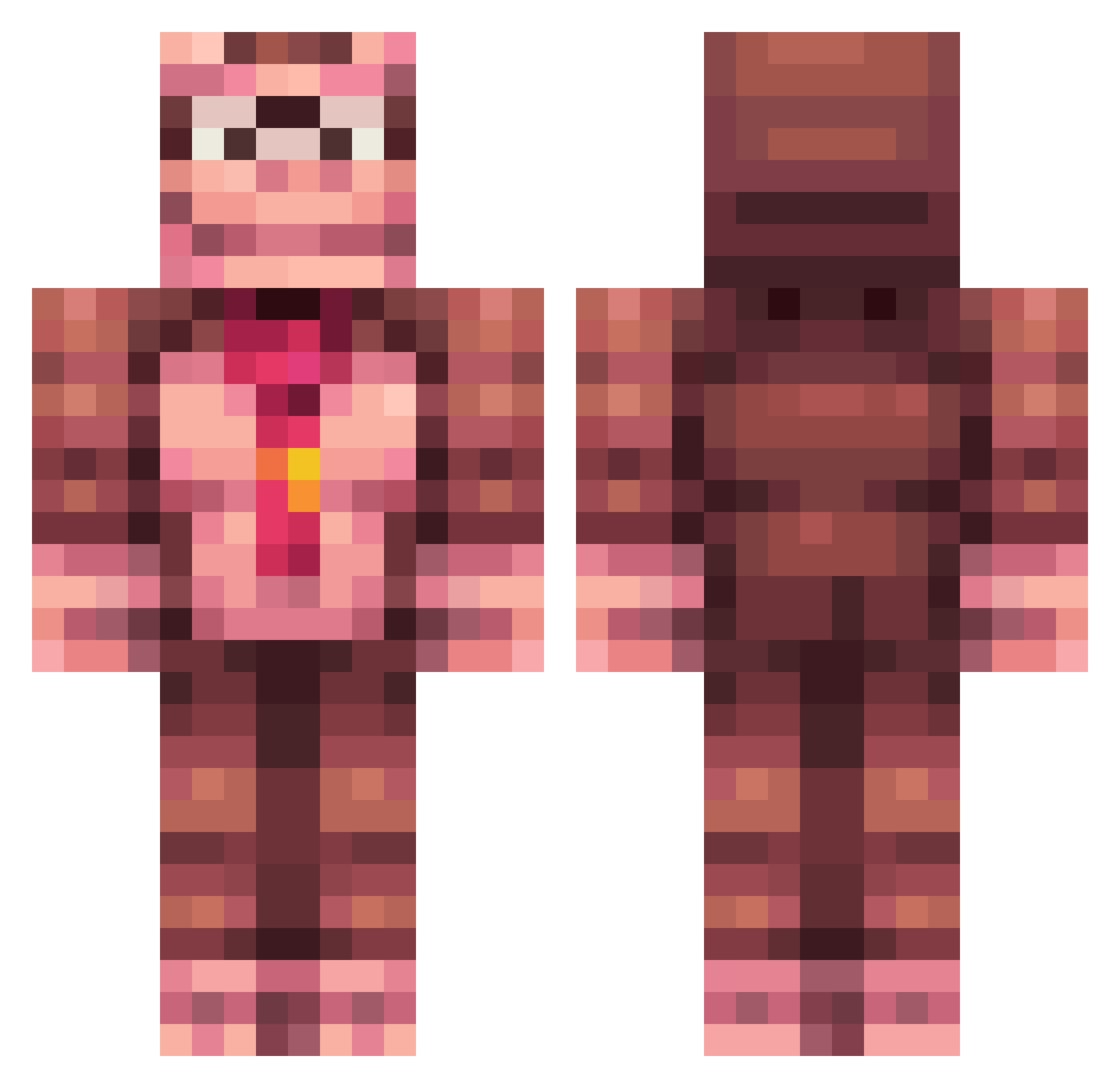 BowSpqmming Minecraft skin, front and back view