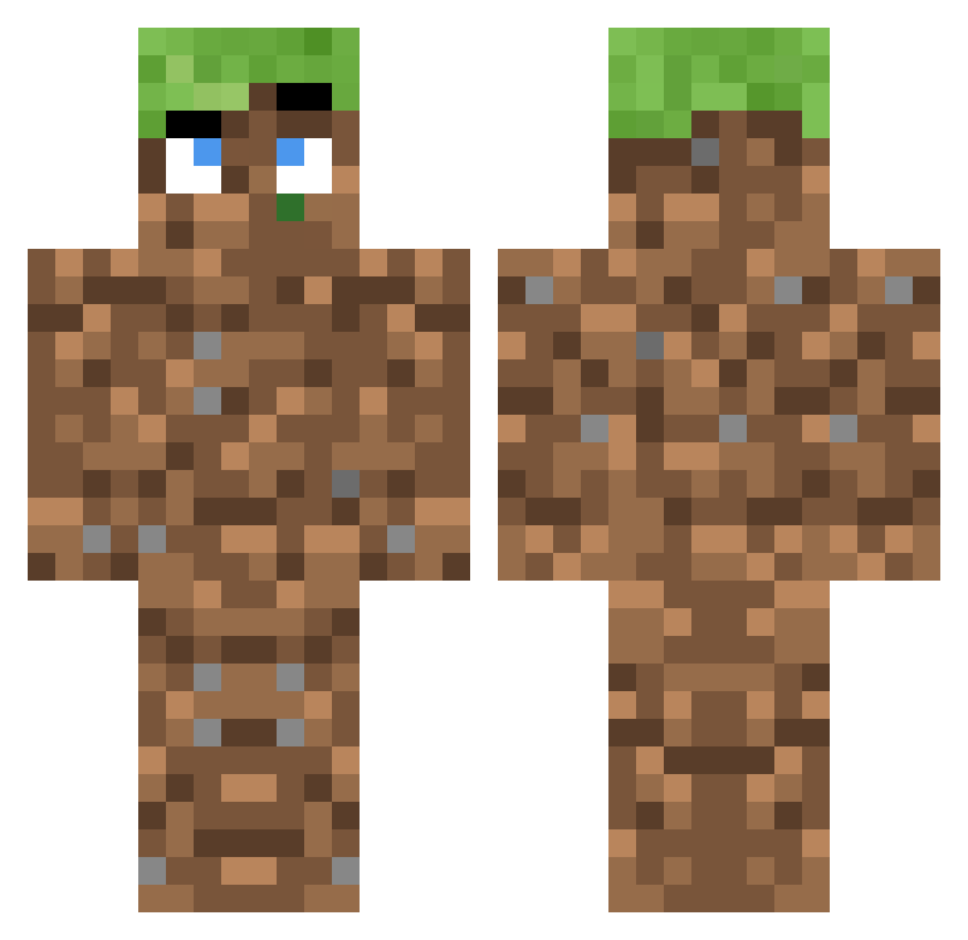 MySevenDinos Minecraft skin, front and back view