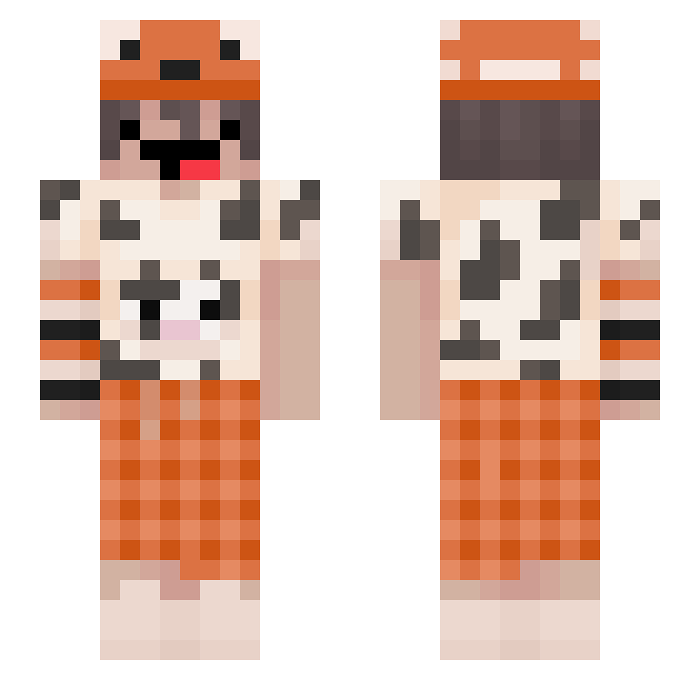 FishieMooMoo Minecraft skin, front and back view