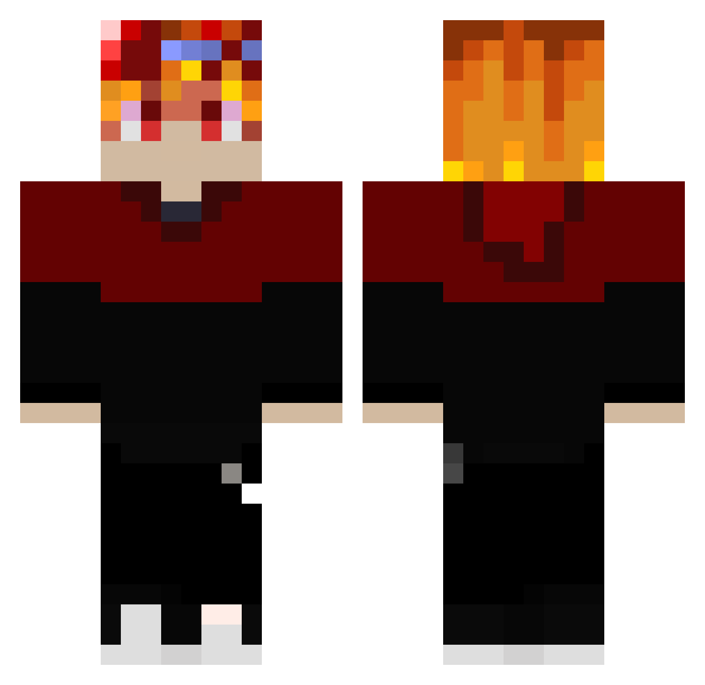 Ruanndres Minecraft skin, front and back view