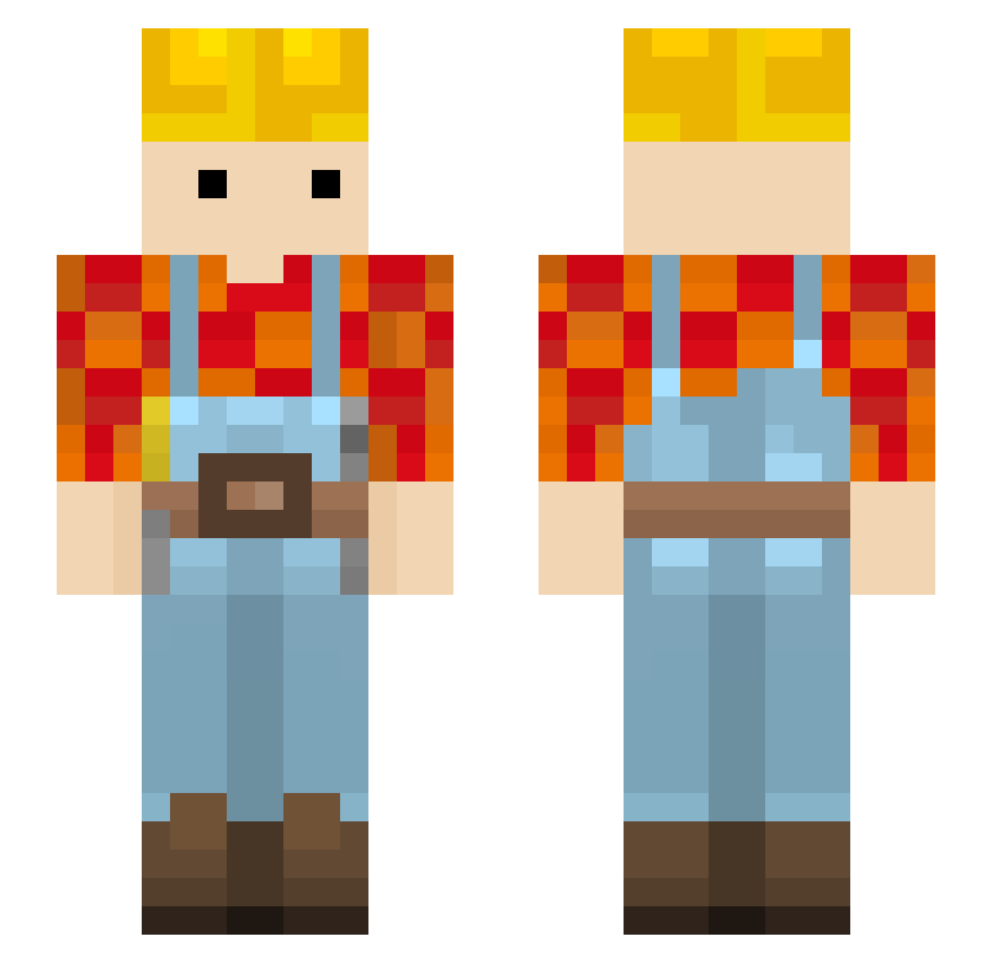 joshuita Minecraft skin, front and back view