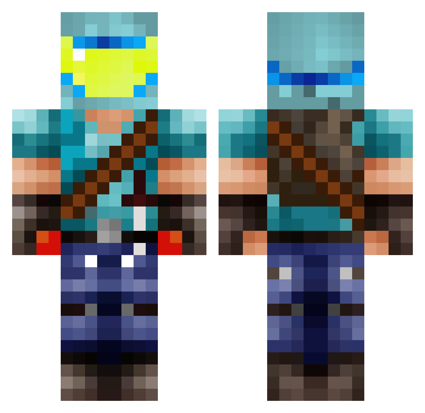 Tarres Minecraft skin, front and back view