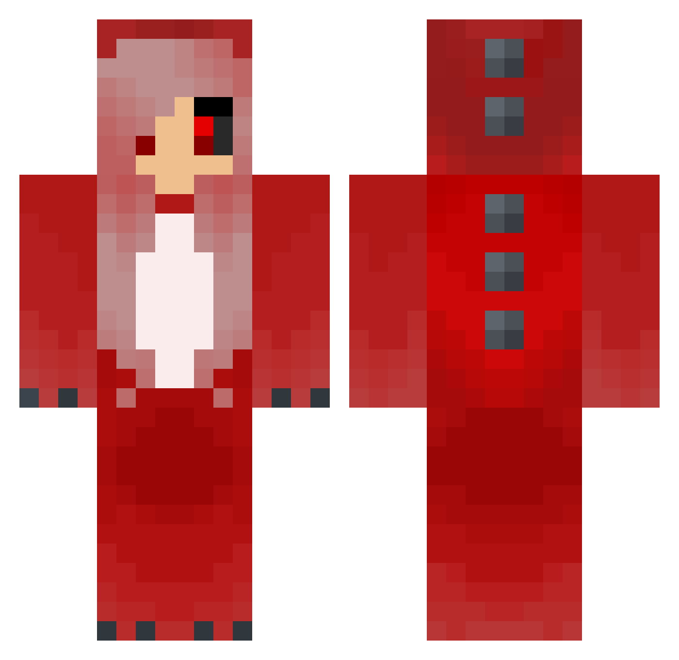 Post Minecraft skin, front and back view