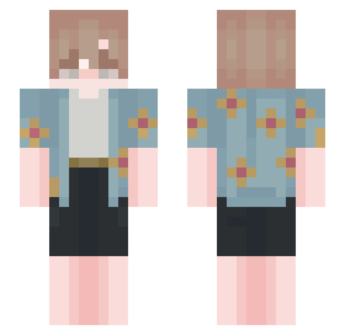 zReiwa Minecraft skin, front and back view