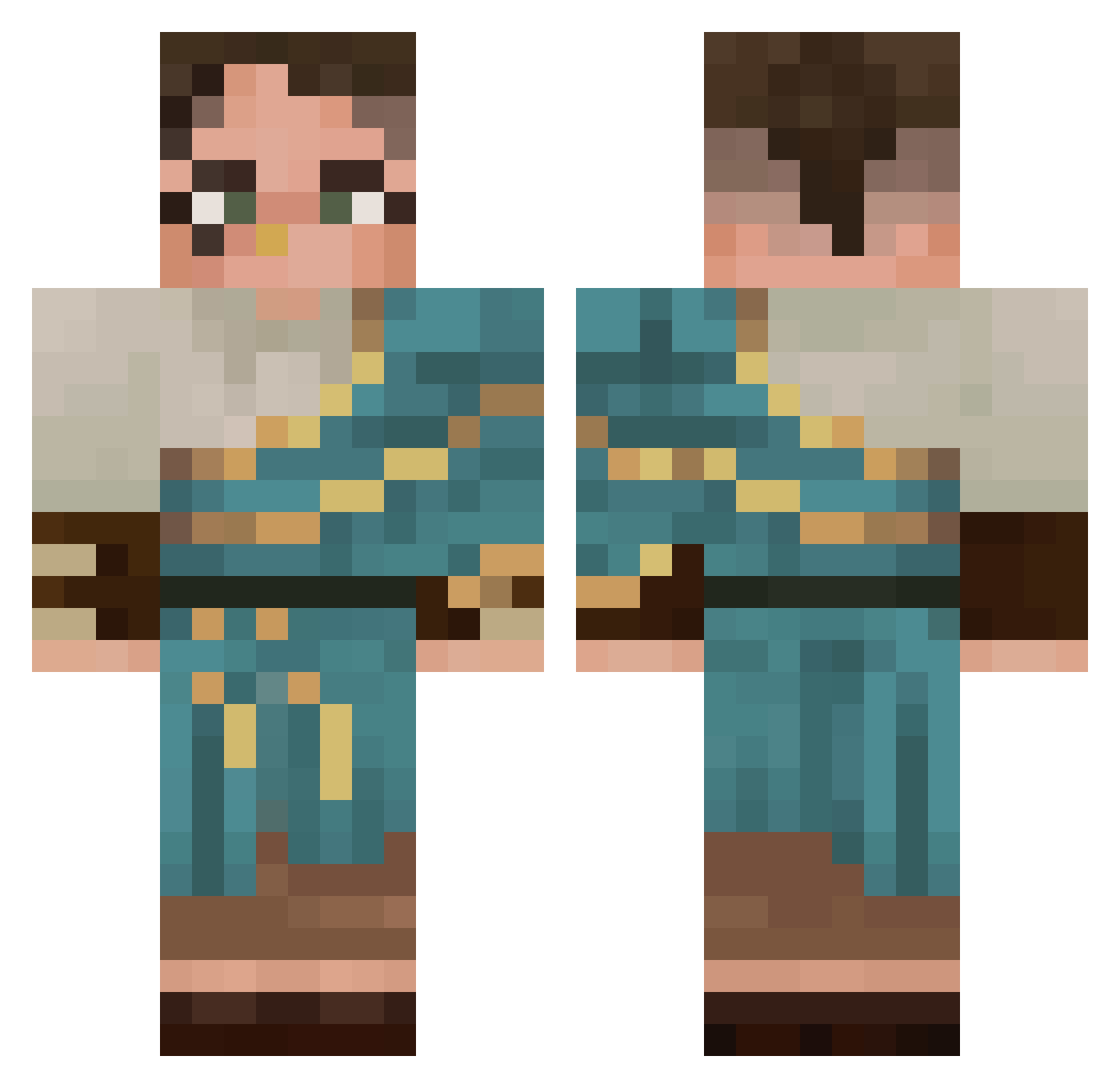 itssybilline Minecraft skin, front and back view