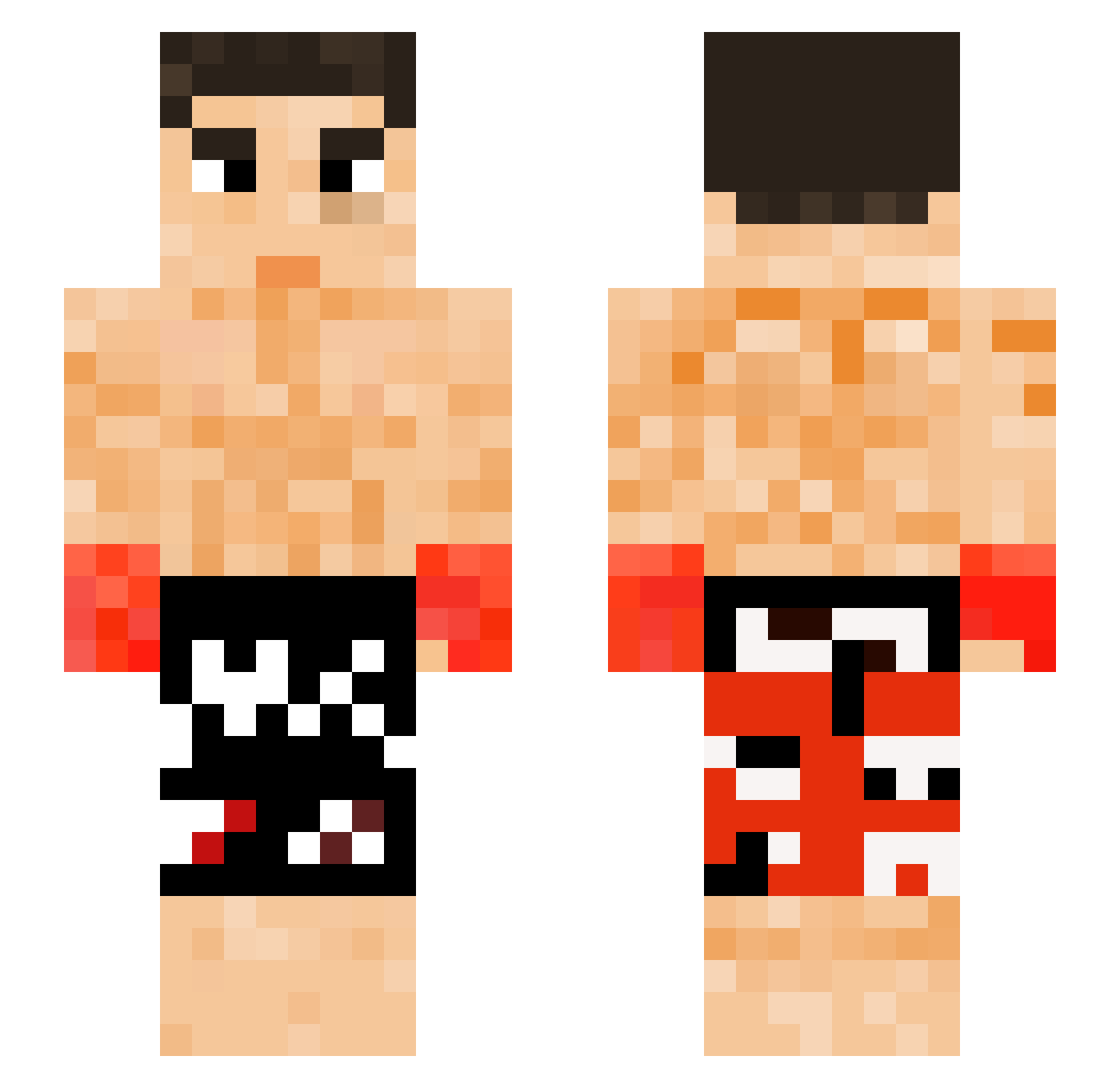 heathisking Minecraft skin, front and back view