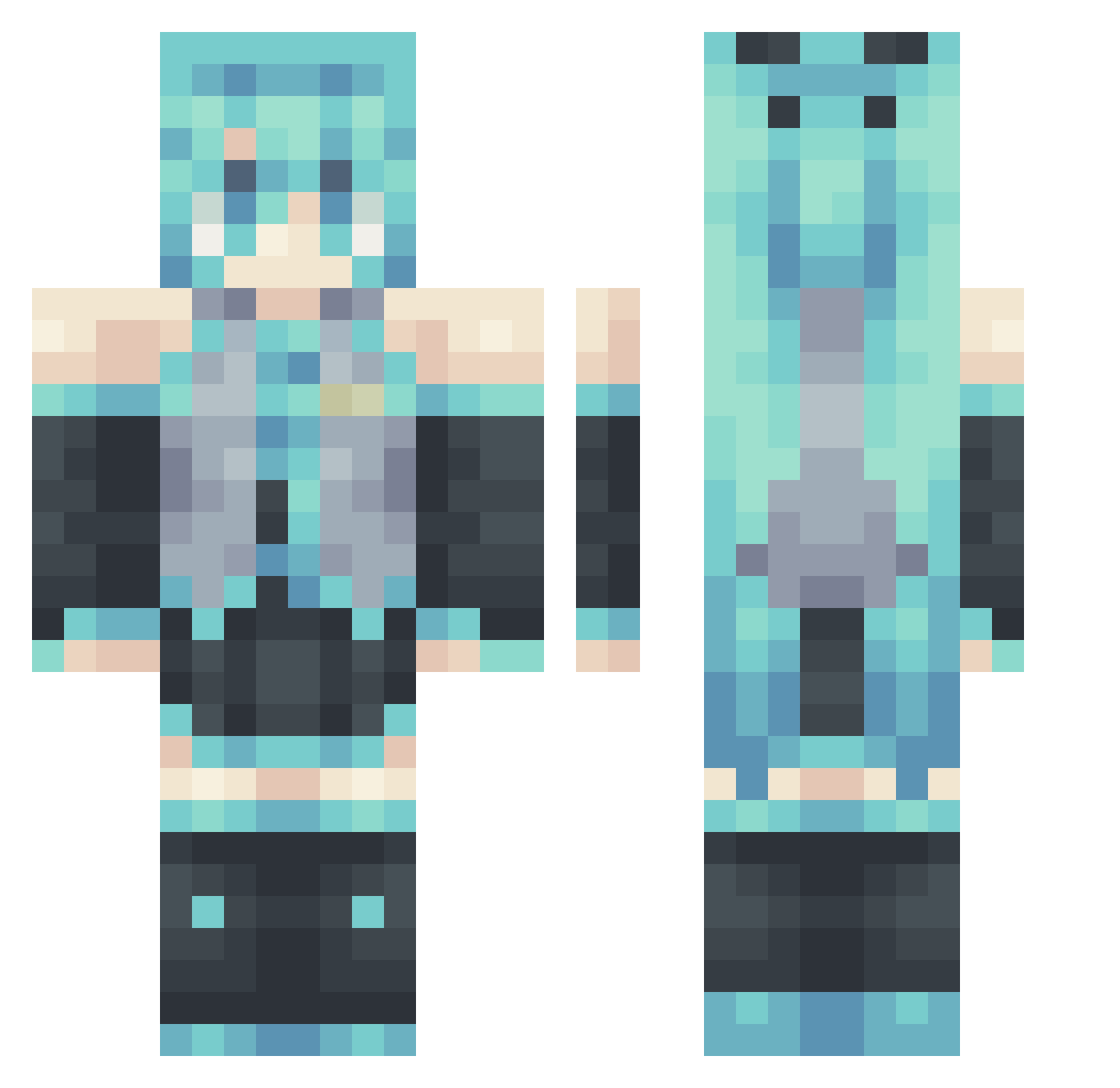 Maciejka09 Minecraft skin, front and back view
