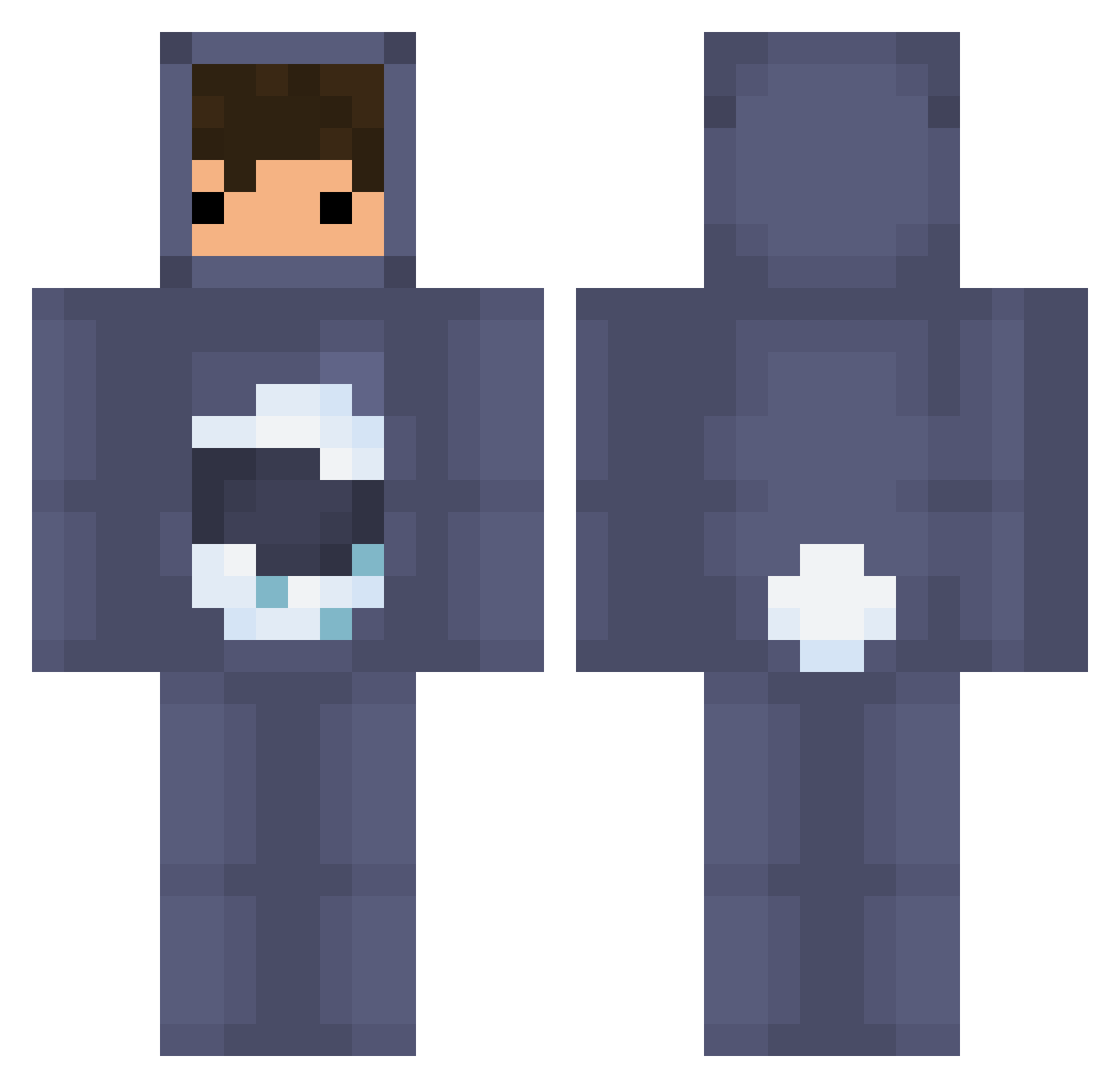 zedrike Minecraft skin, front and back view