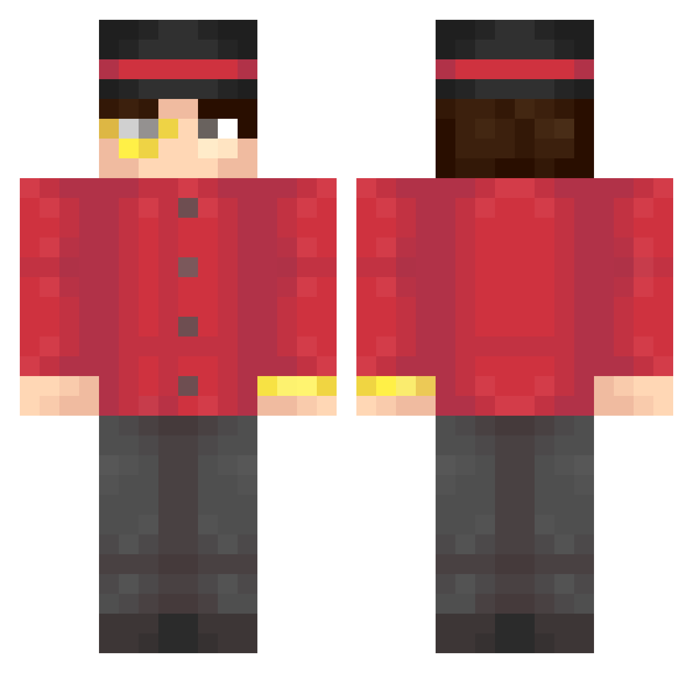 chkzz Minecraft skin, front and back view