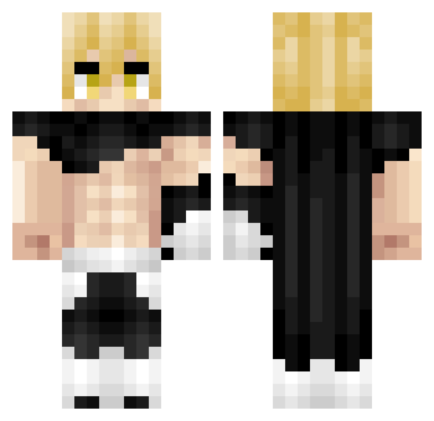 SkoWiz Minecraft skin, front and back view