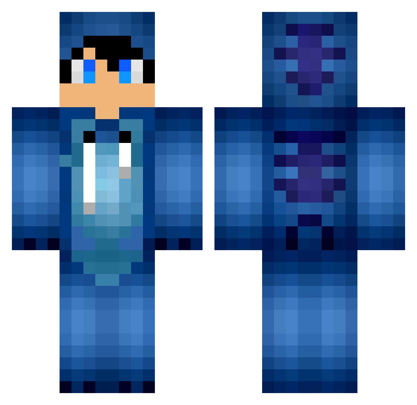 TrustXLucky Minecraft skin, front and back view
