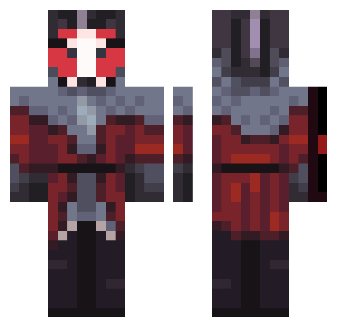 RickZockt Minecraft skin, front and back view