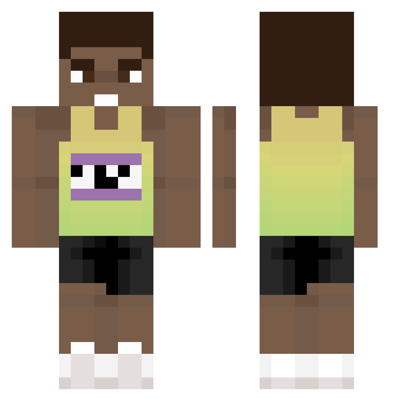 xUygarPvP Minecraft skin, front and back view