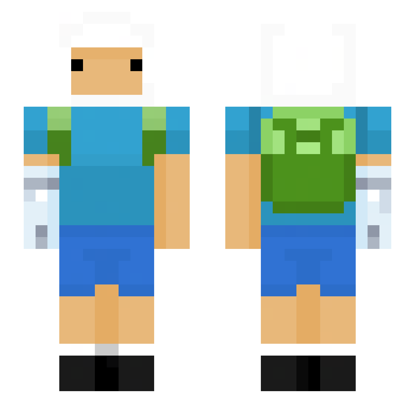 Squished_Tud Minecraft skin, front and back view