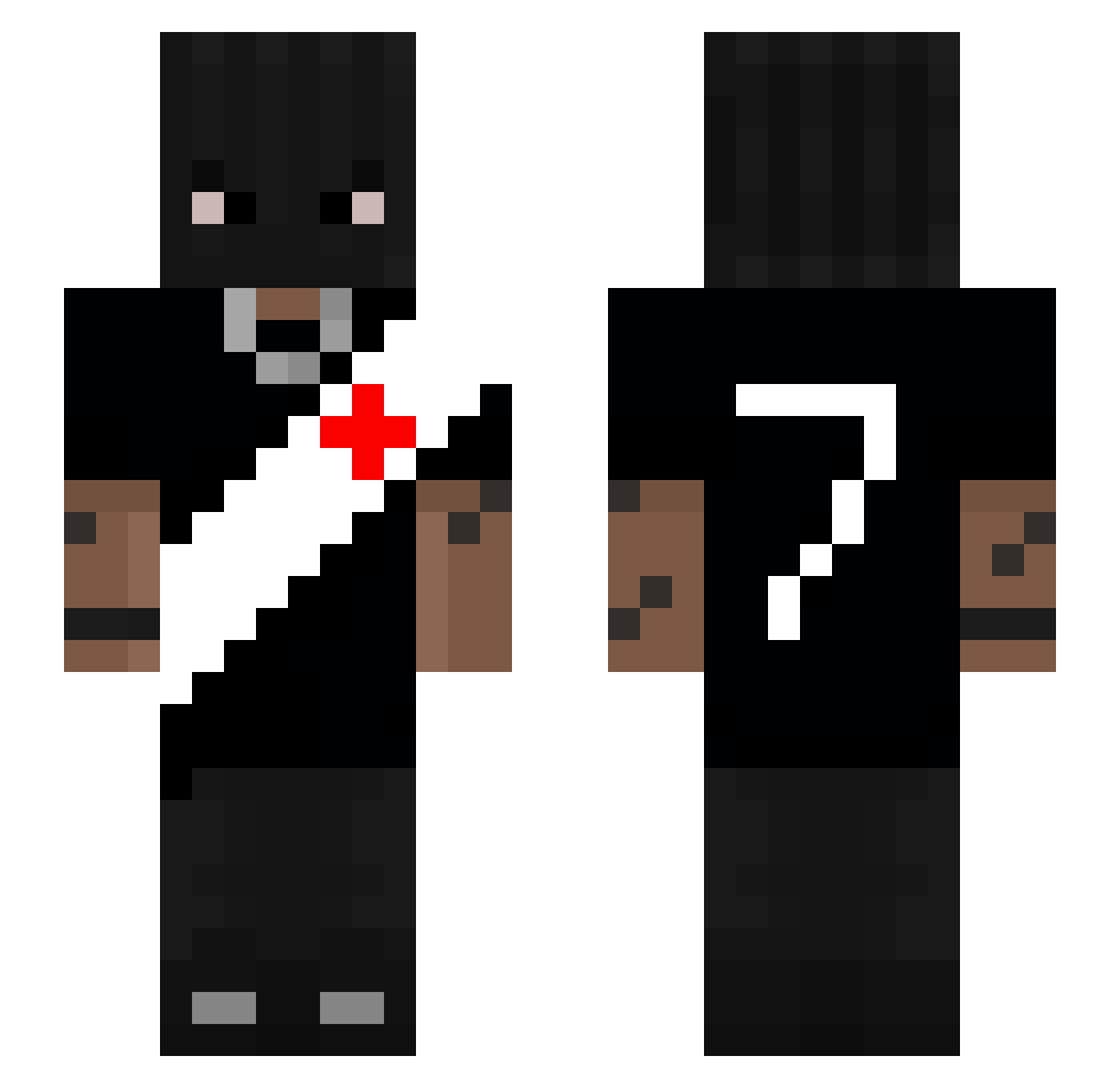7Lino7 Minecraft skin, front and back view