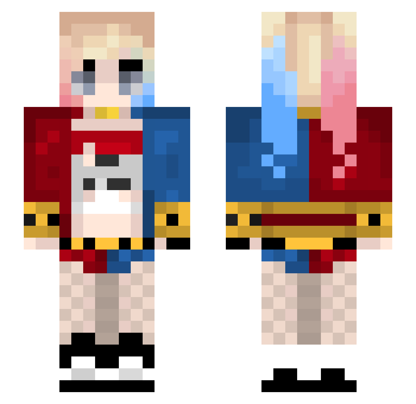 karptxoxo Minecraft skin, front and back view