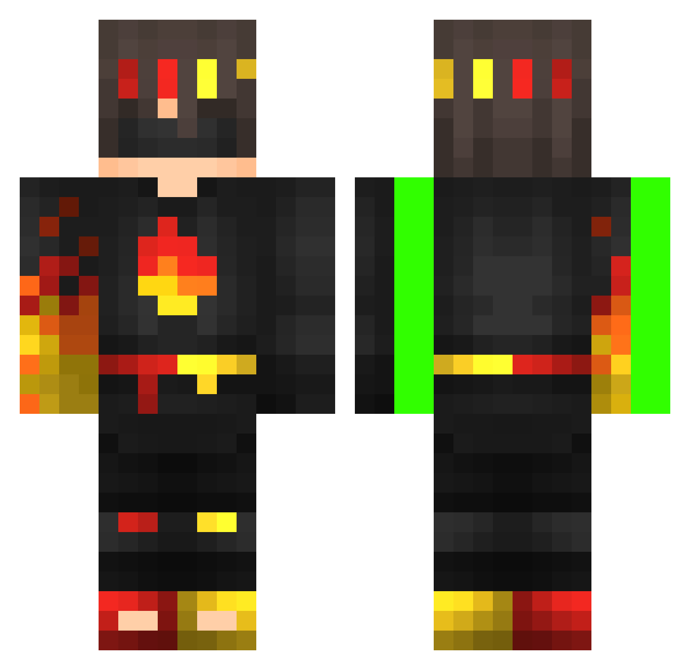 zarpbey Minecraft skin, front and back view