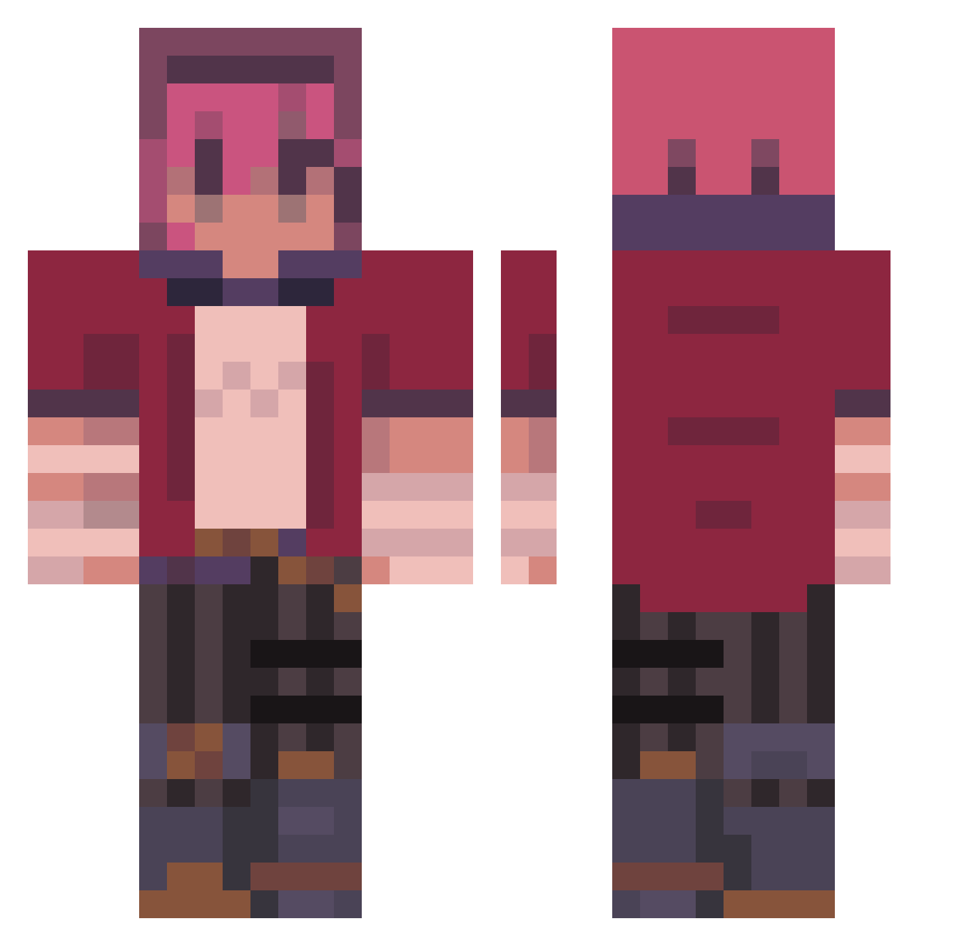 darlllene Minecraft skin, front and back view