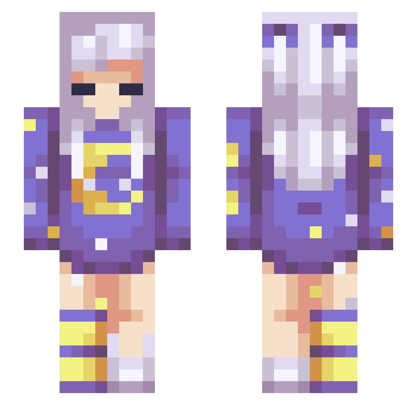Luna_2_33 Minecraft skin, front and back view