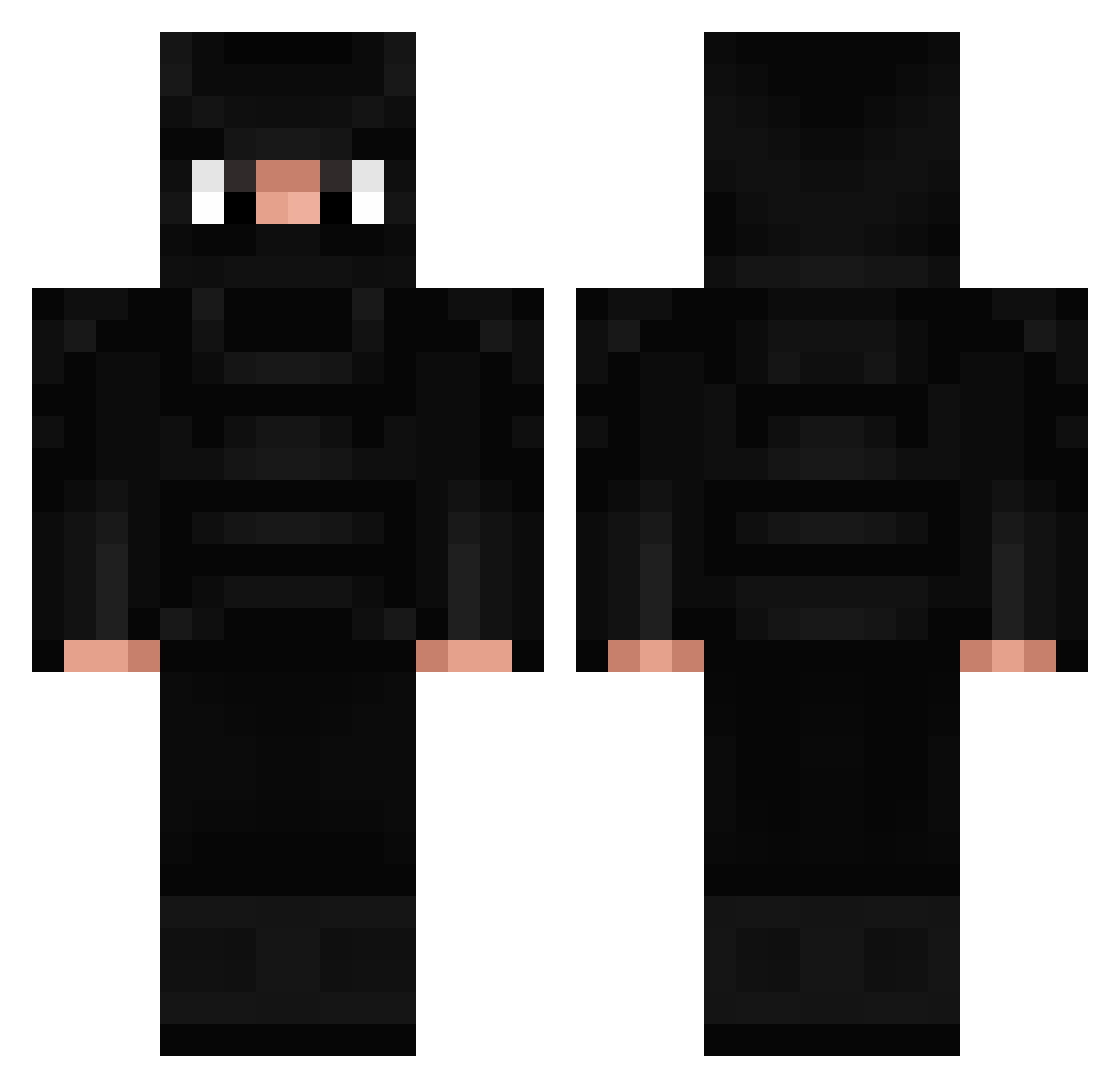 Statures Minecraft skin, front and back view