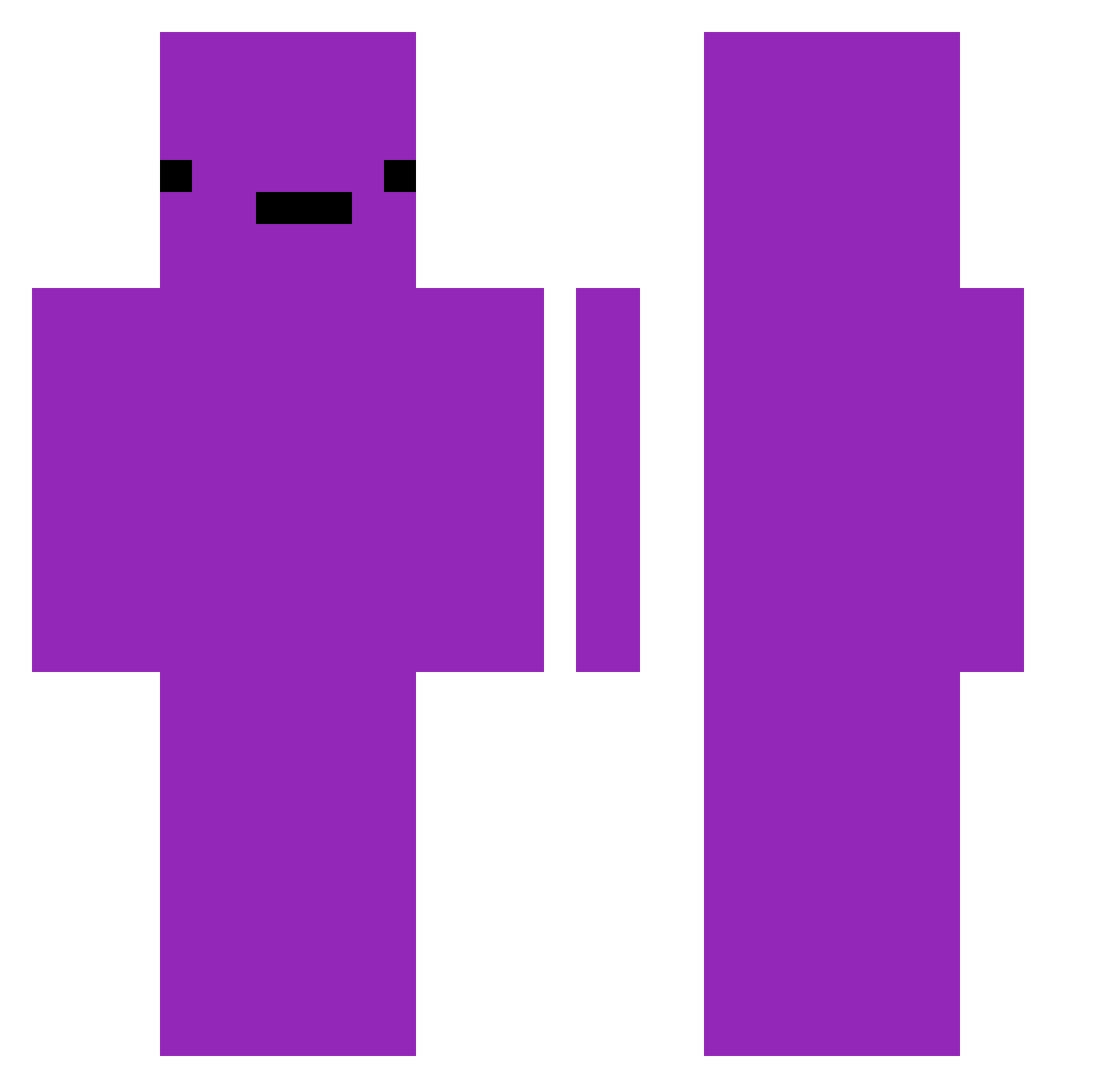 Rylftxt Minecraft skin, front and back view