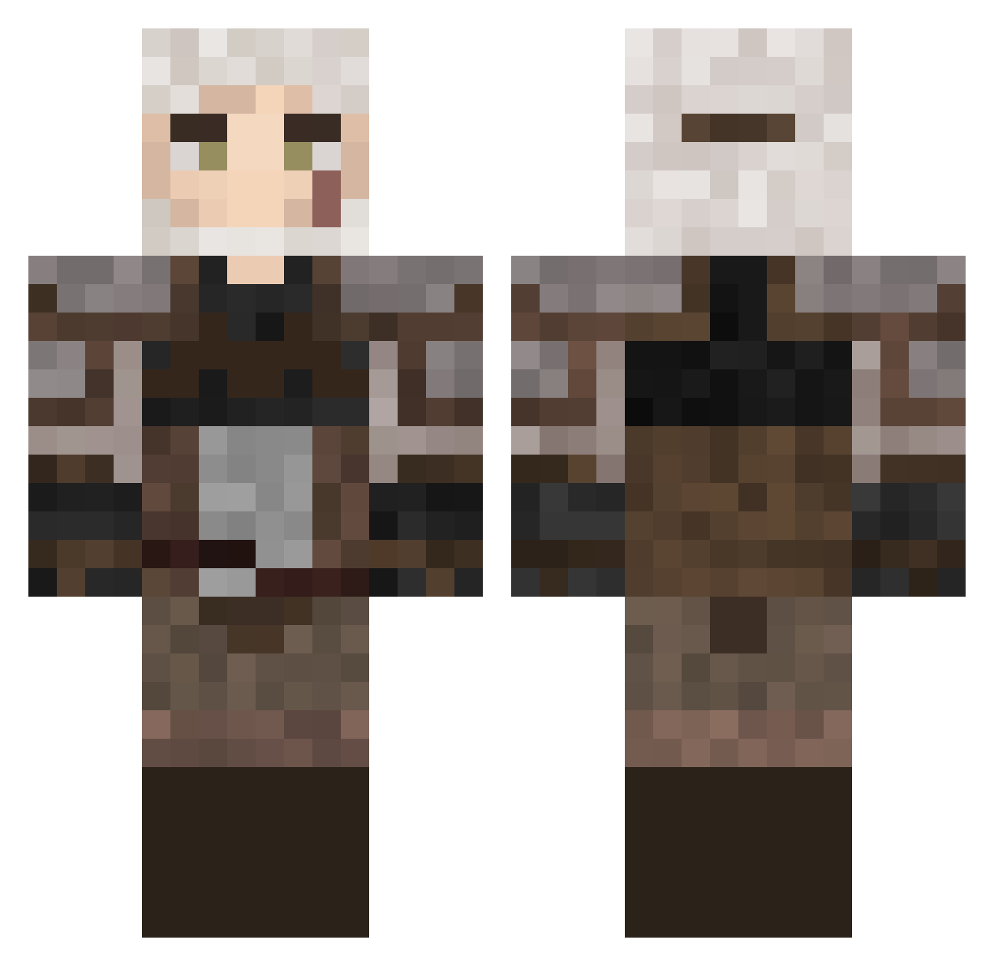 Alicebest Minecraft skin, front and back view