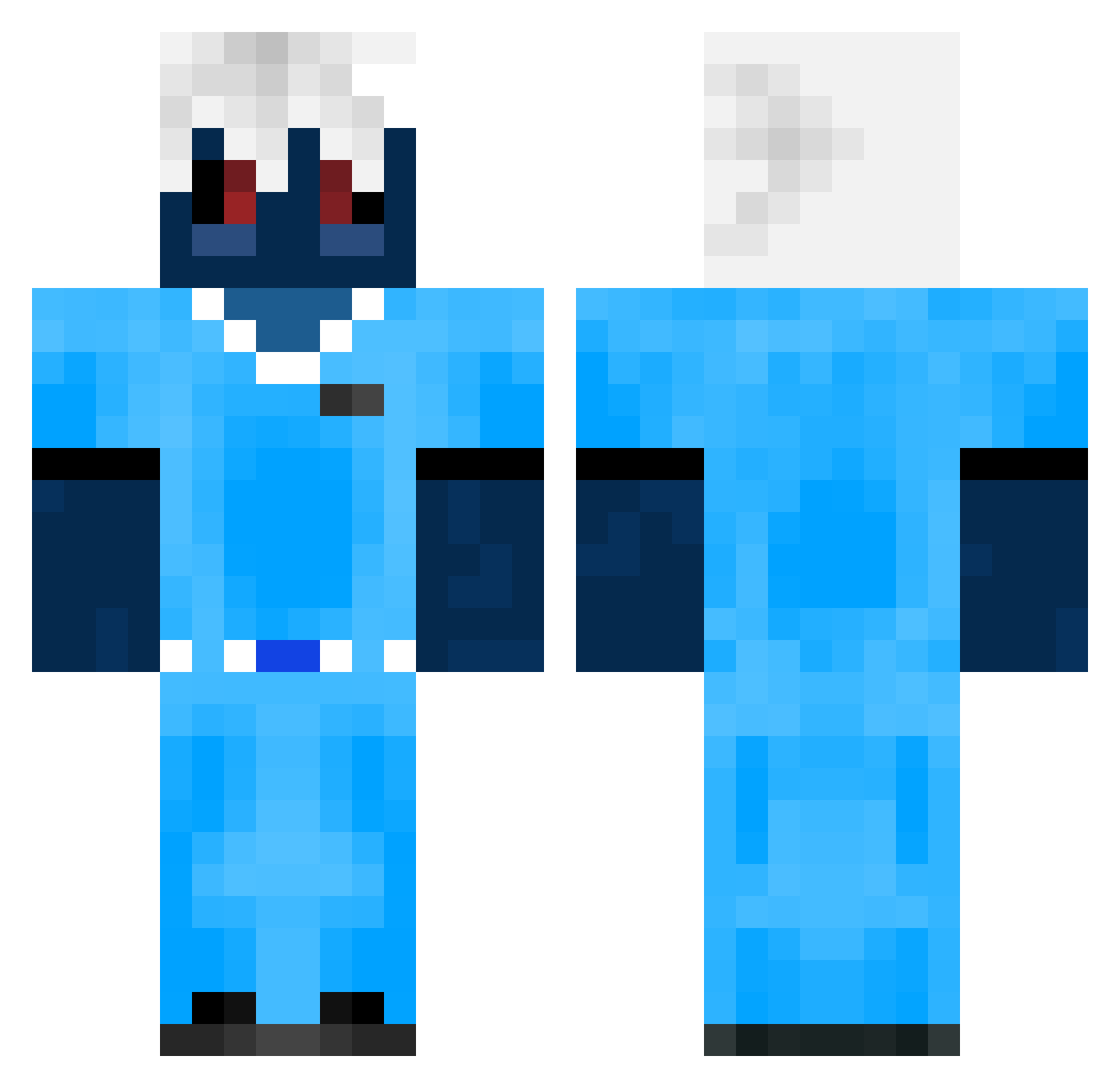 Hollows Minecraft skin, front and back view