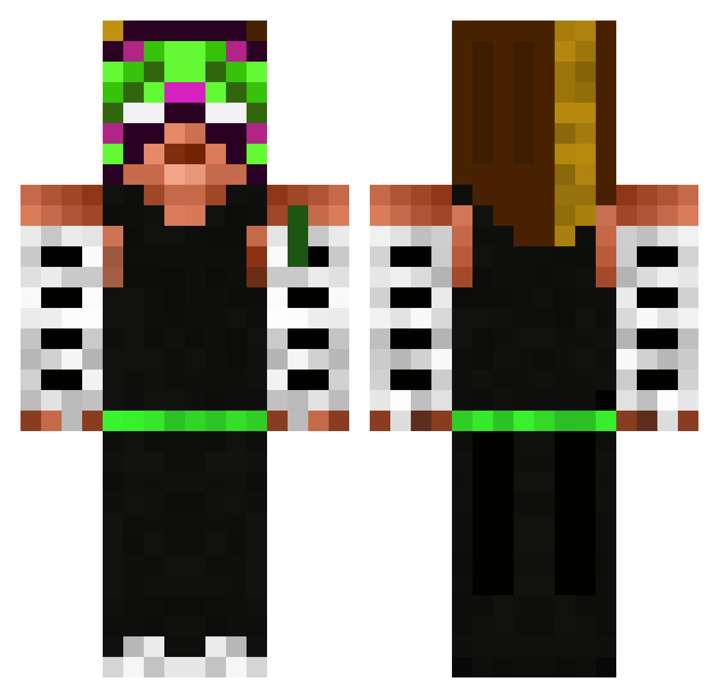 SebiSleep Minecraft skin, front and back view