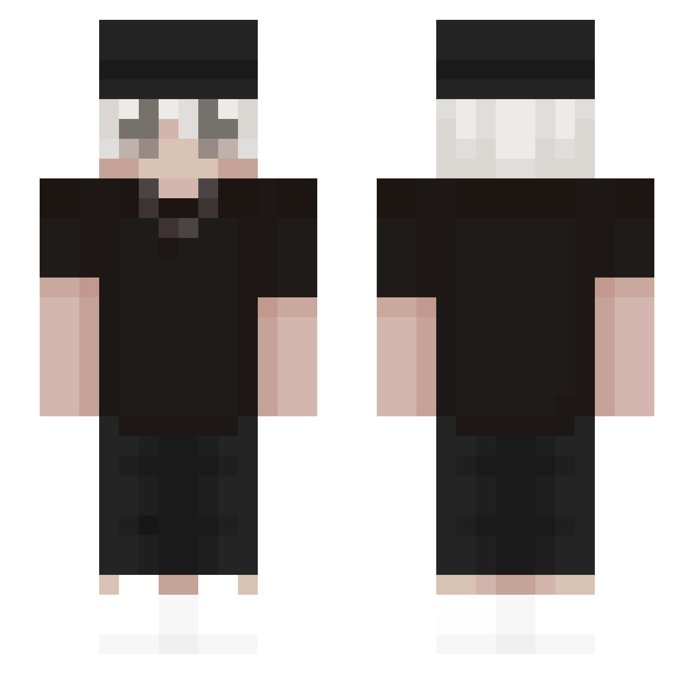 YungE10 Minecraft skin, front and back view