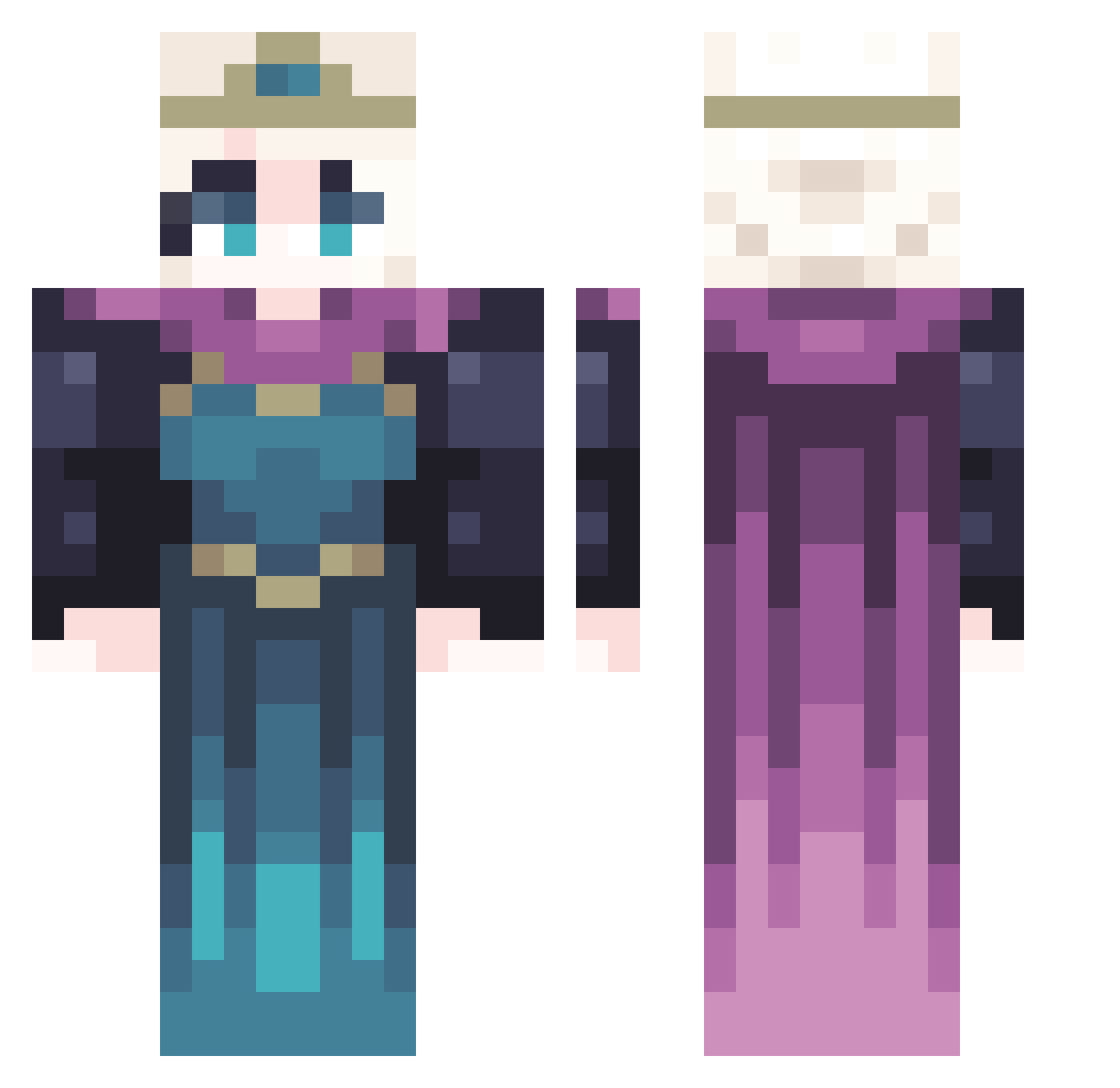 Texrinity Minecraft skin, front and back view