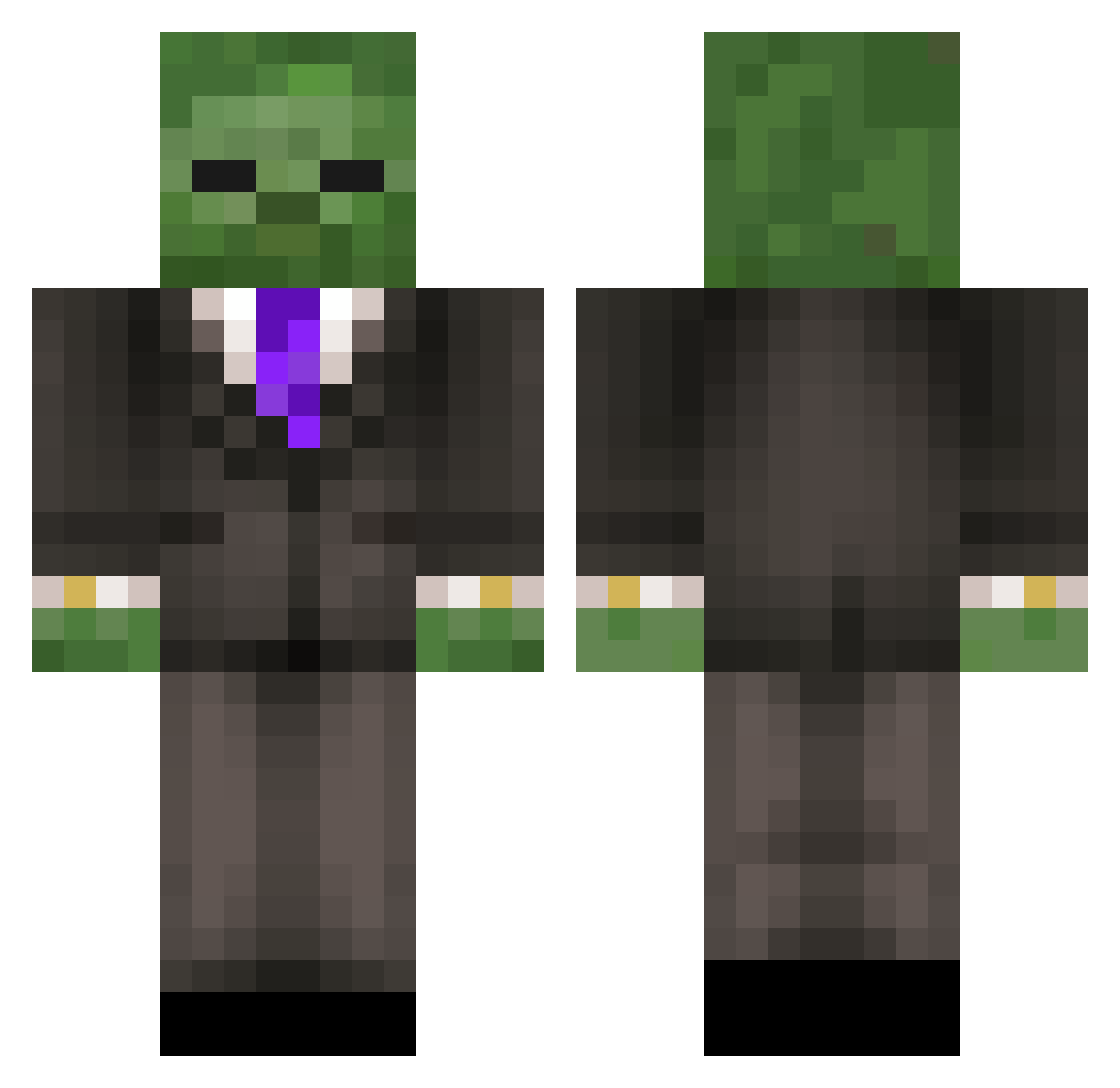 Xamicus Minecraft skin, front and back view